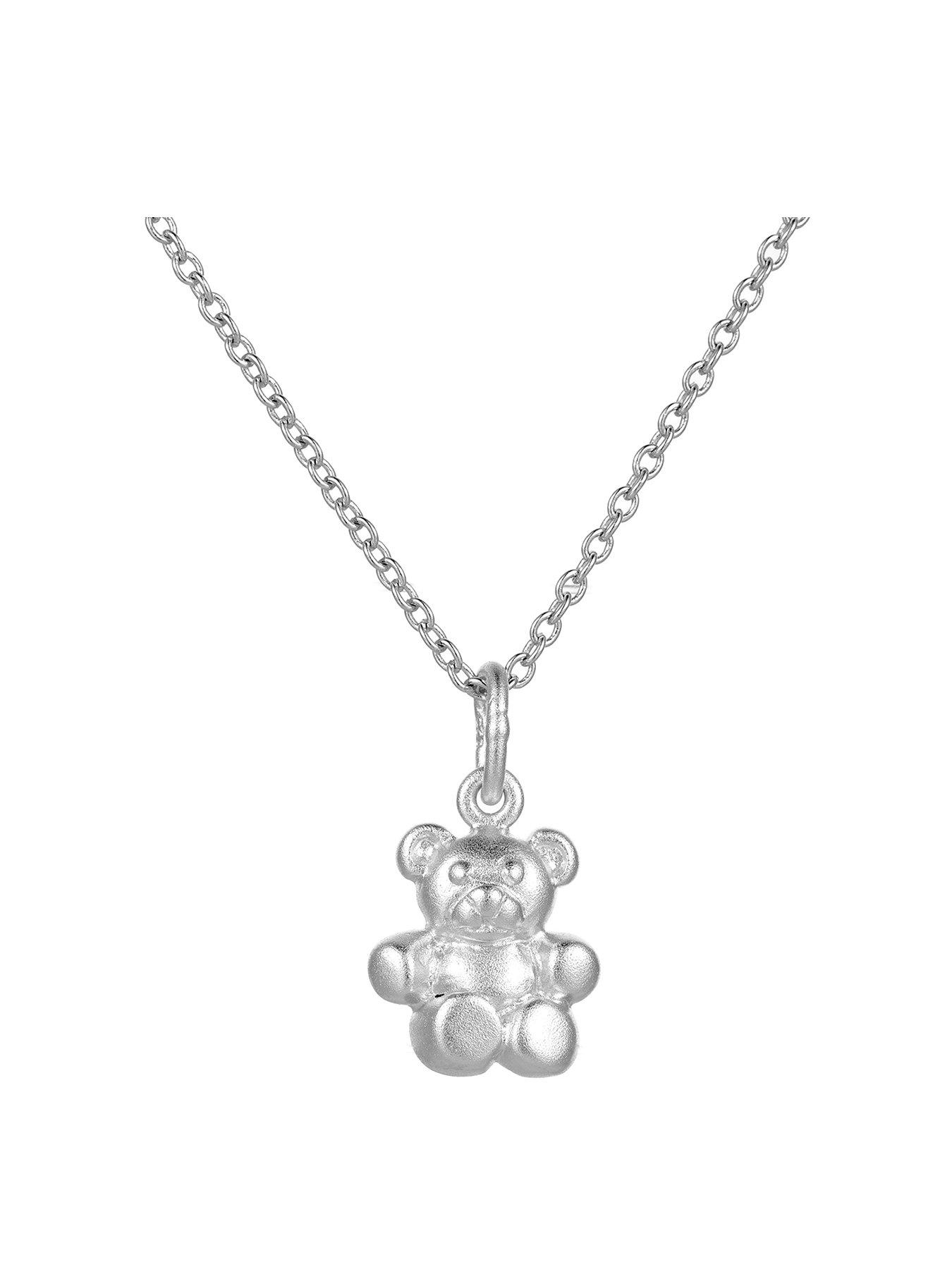 undefined Sterling Silver Teddy Charm Necklace