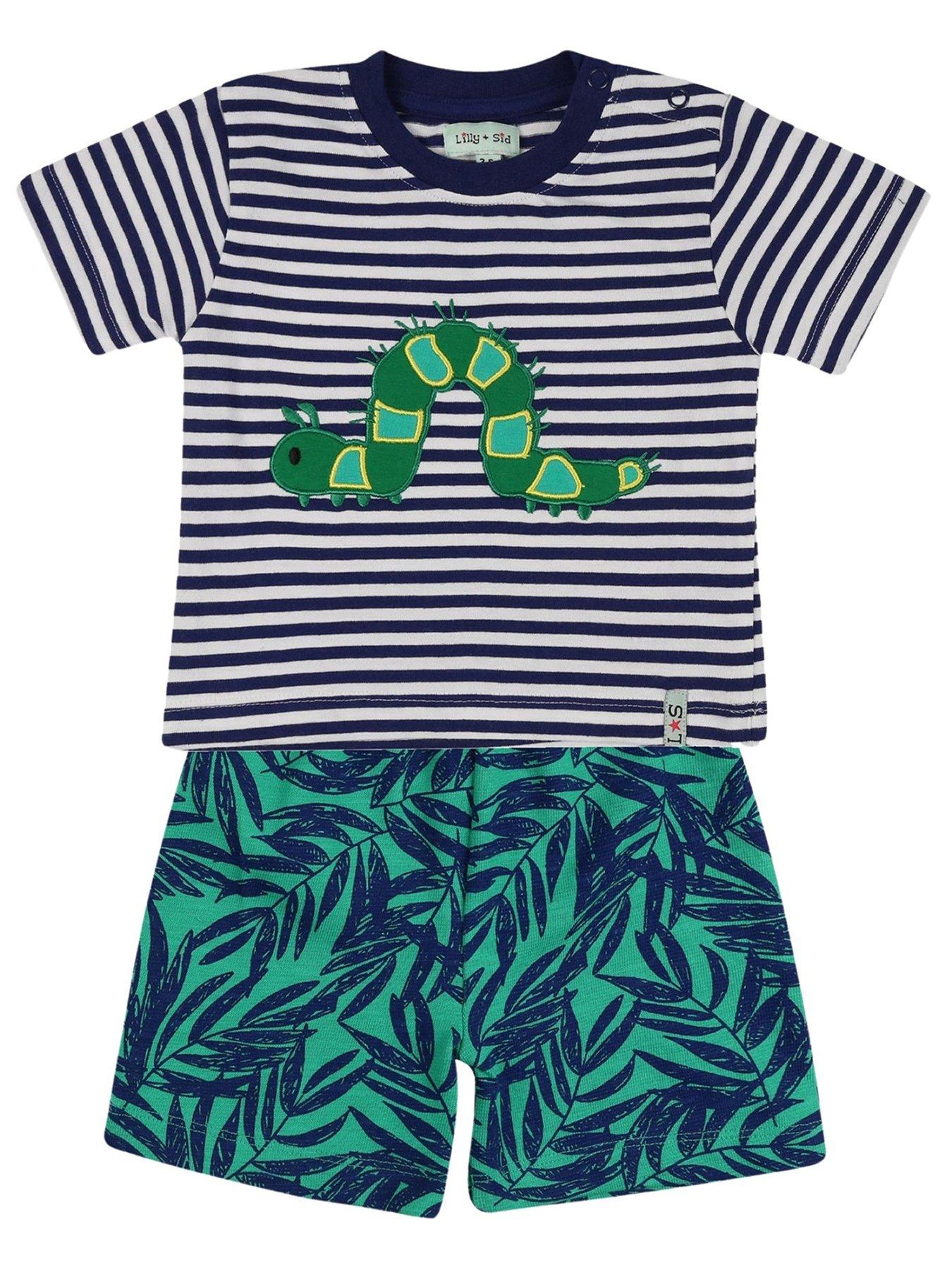 undefined Baby Boys Multicoloured Palm Print Top And Short Set - Multi
