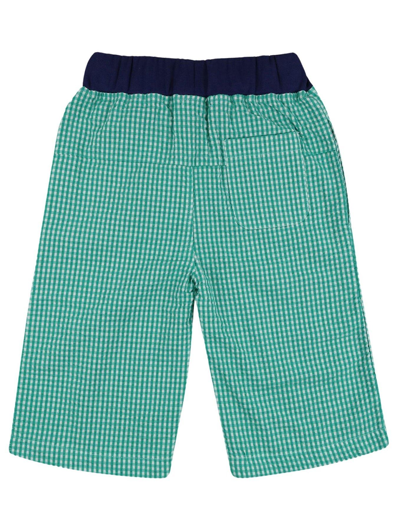 Image 2 of 3 of Lilly + Sid Boys Gingham Print Shorts - Green