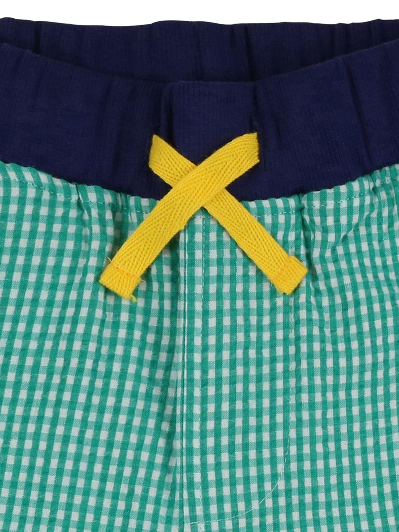 Image 3 of 3 of Lilly + Sid Boys Gingham Print Shorts - Green