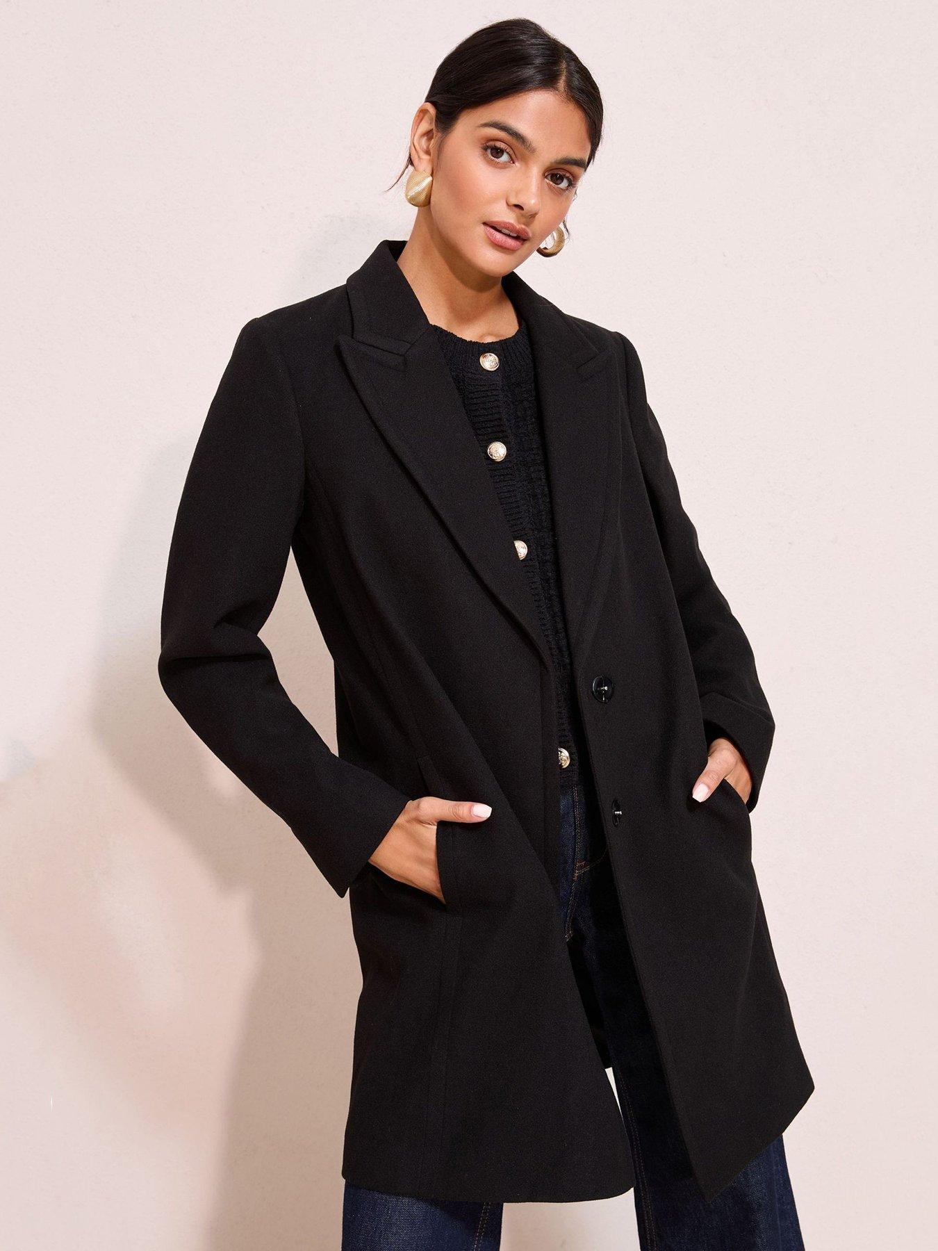 undefined Tailored Single Button Coat - Black