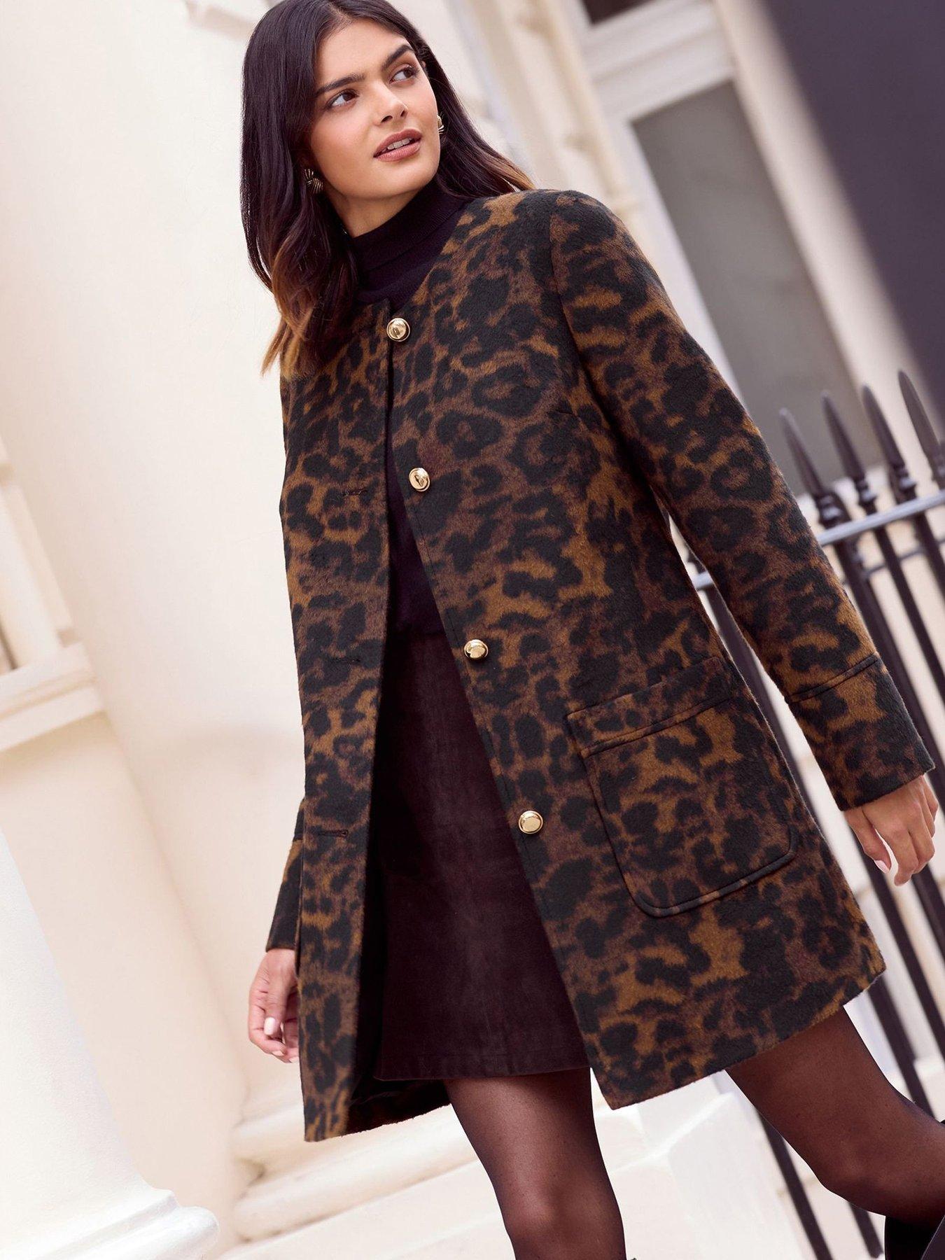 Friends Like These Collarless Swing Coat Animal Print Very