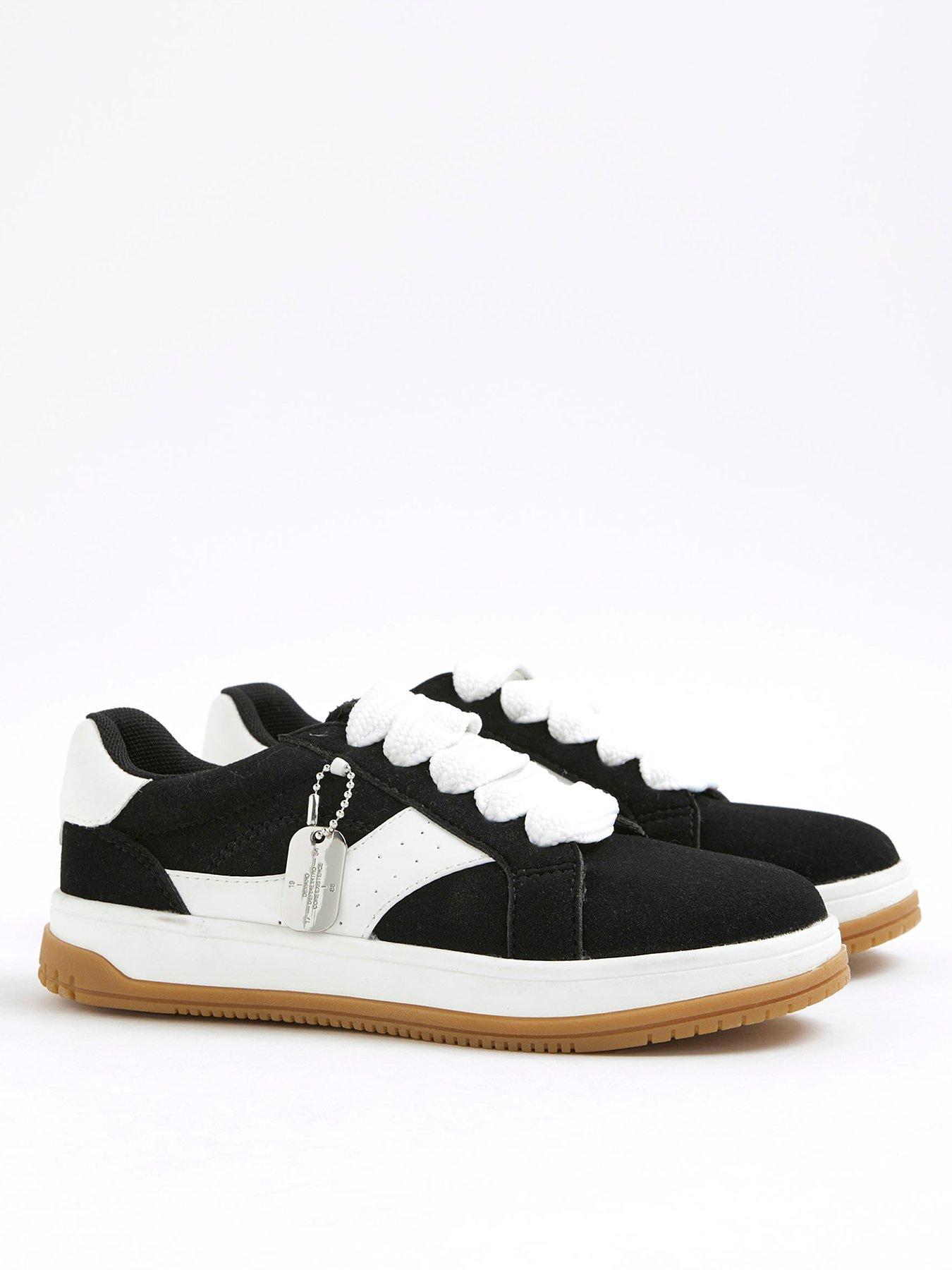 Image 2 of 5 of River Island Older Boys Lace Up Trainers - Black