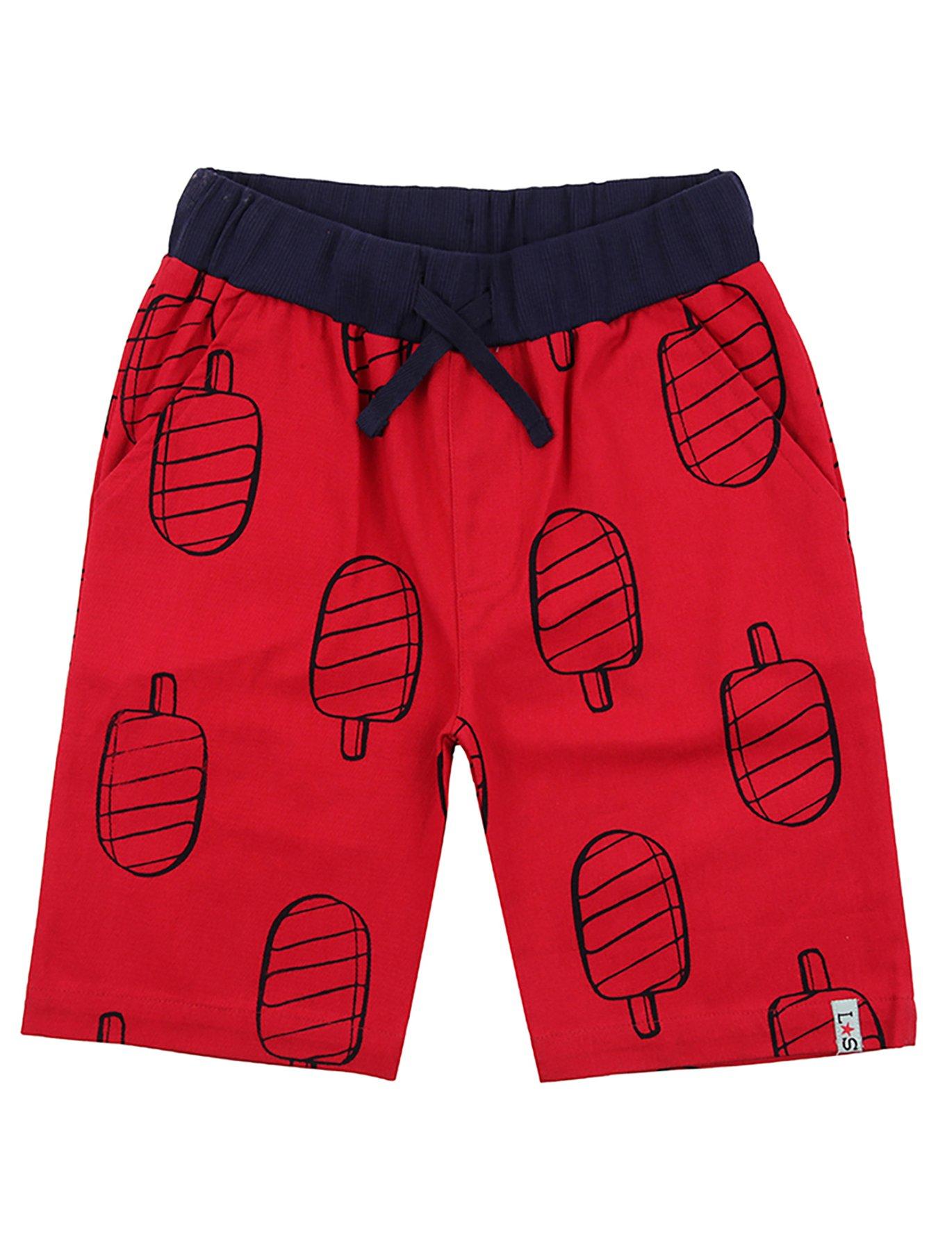 undefined Boys Red Lollypop Print Shorts - Red