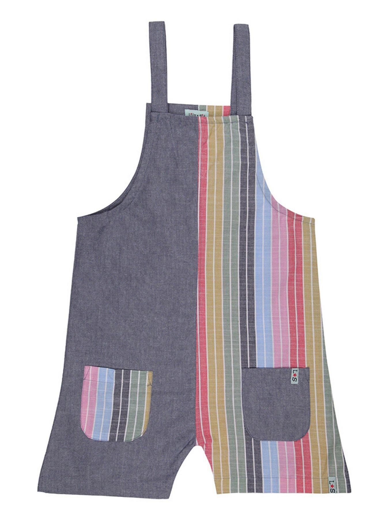 Image 1 of 5 of Lilly + Sid Girls Multicoloured Rainbow Stripe Print Playsuit - Multi