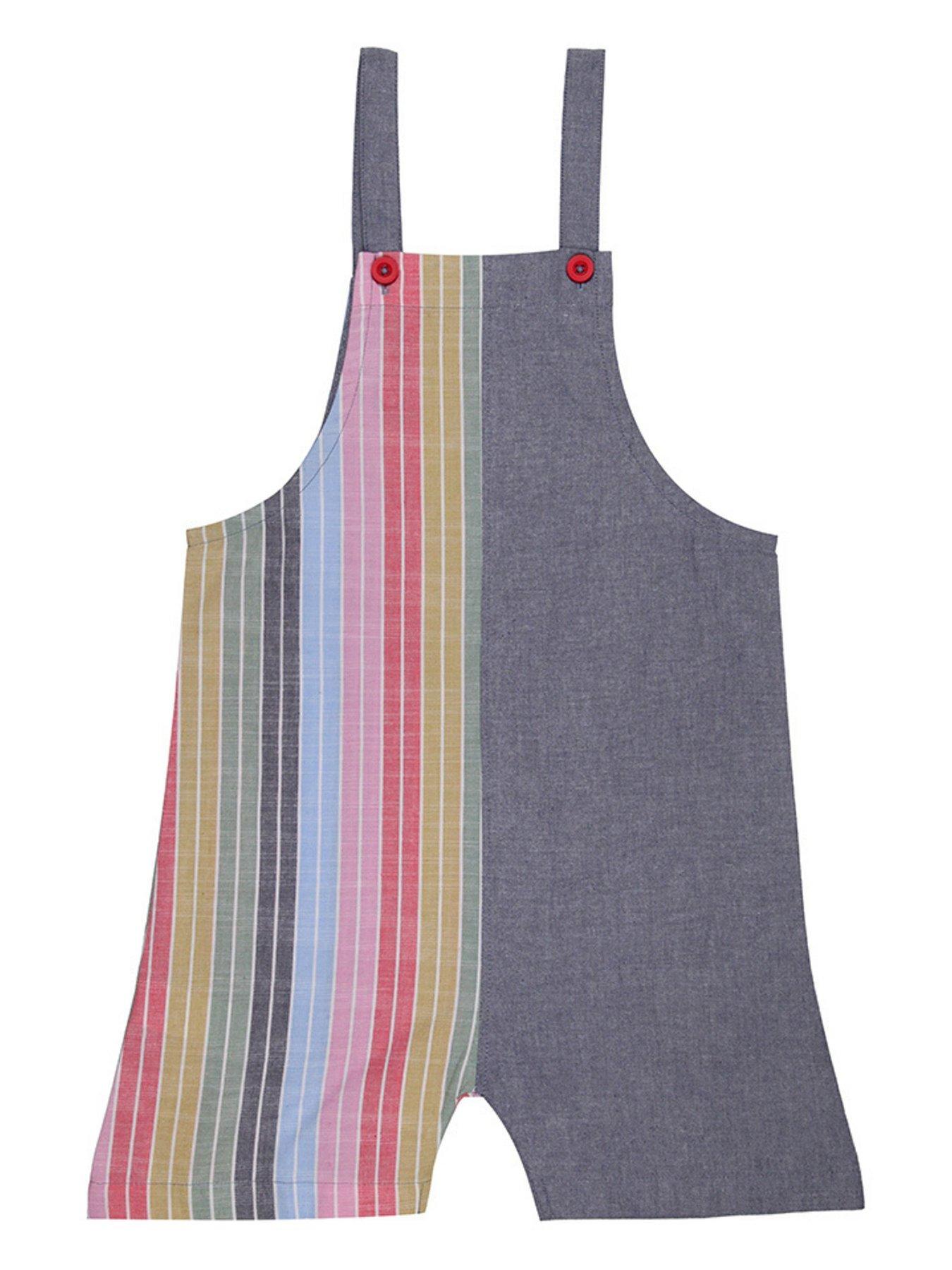 Image 2 of 5 of Lilly + Sid Girls Multicoloured Rainbow Stripe Print Playsuit - Multi