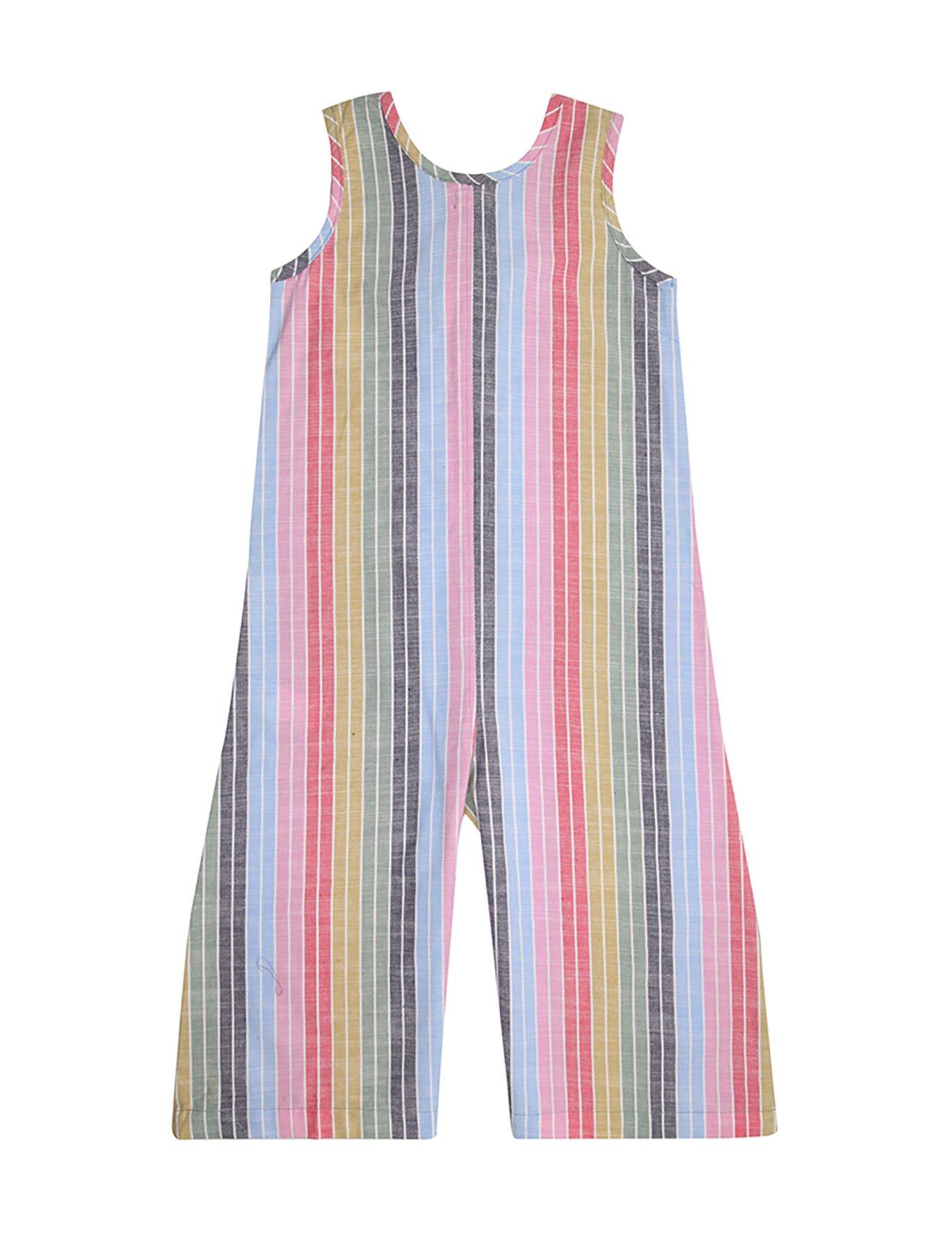 Image 5 of 5 of Lilly + Sid Girls Multicoloured Rainbow Stripe Print Playsuit - Multi