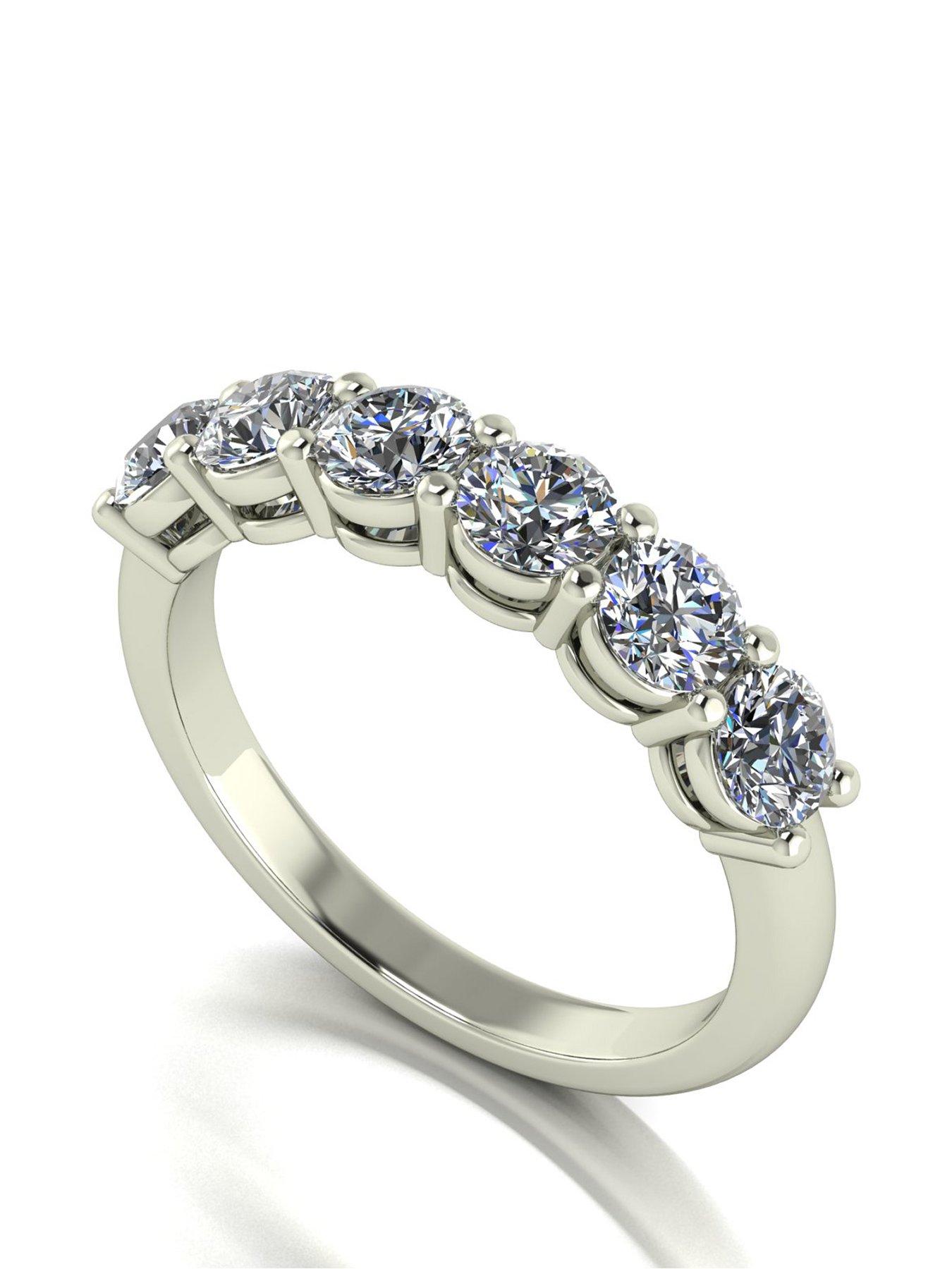 Moissanite 9Ct Gold 6 Stone Eternity Ring - White