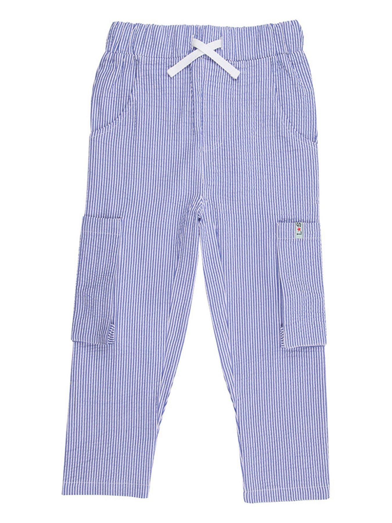 undefined Boys Stripe Print Trousers - Blue
