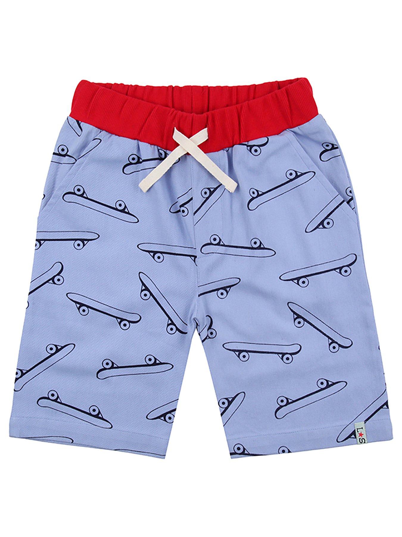 undefined Boys Blue Skateboard Print Shorts - Blue