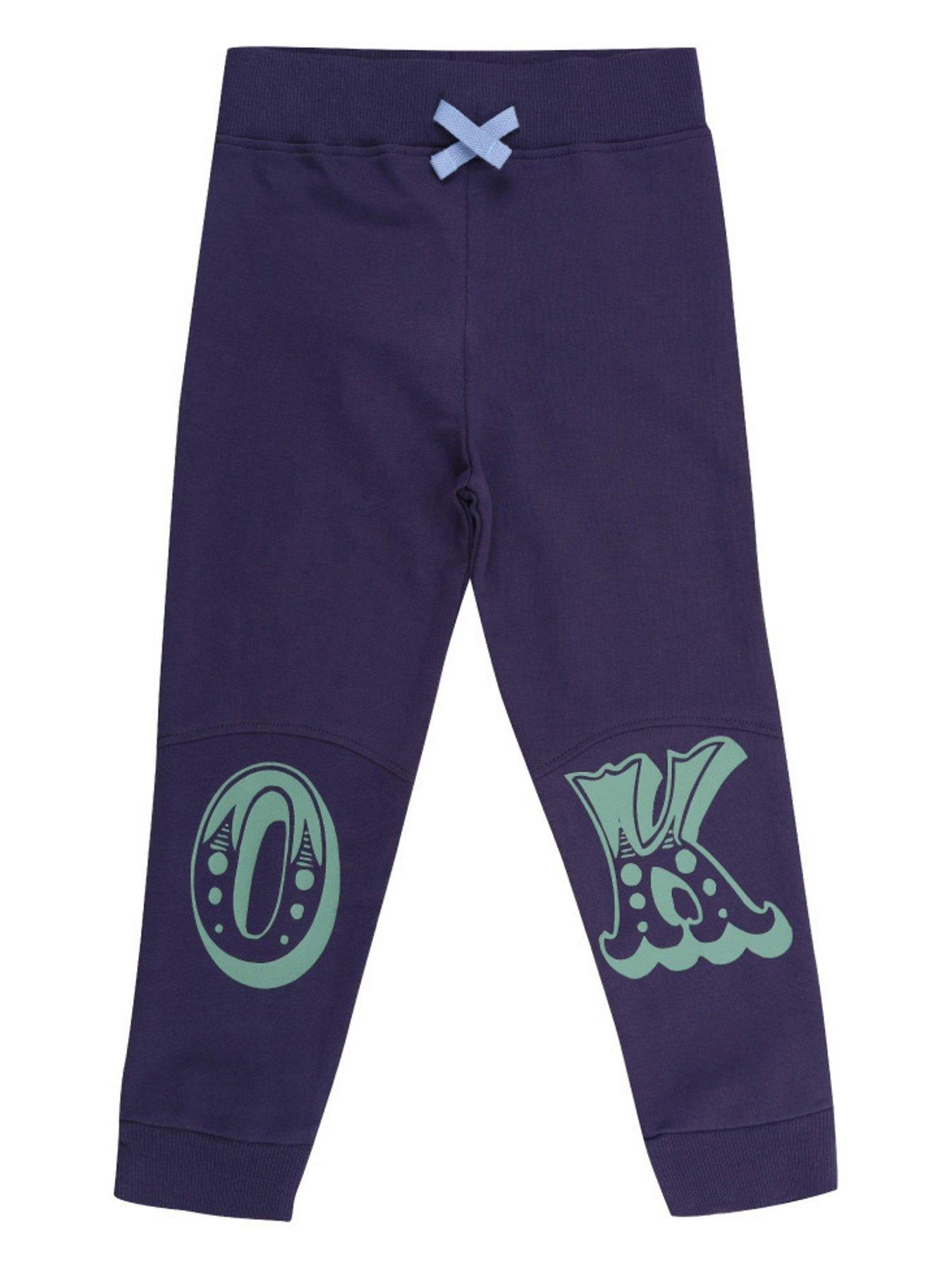 undefined Boys Ok Slogan Print Joggers - Navy