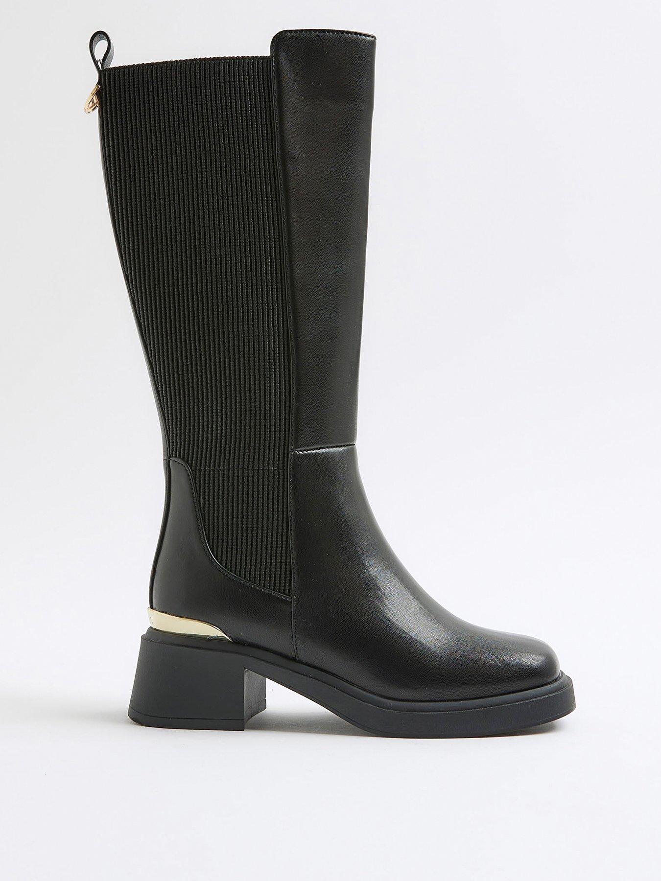 undefined Older Girls Knee High Boots - Black