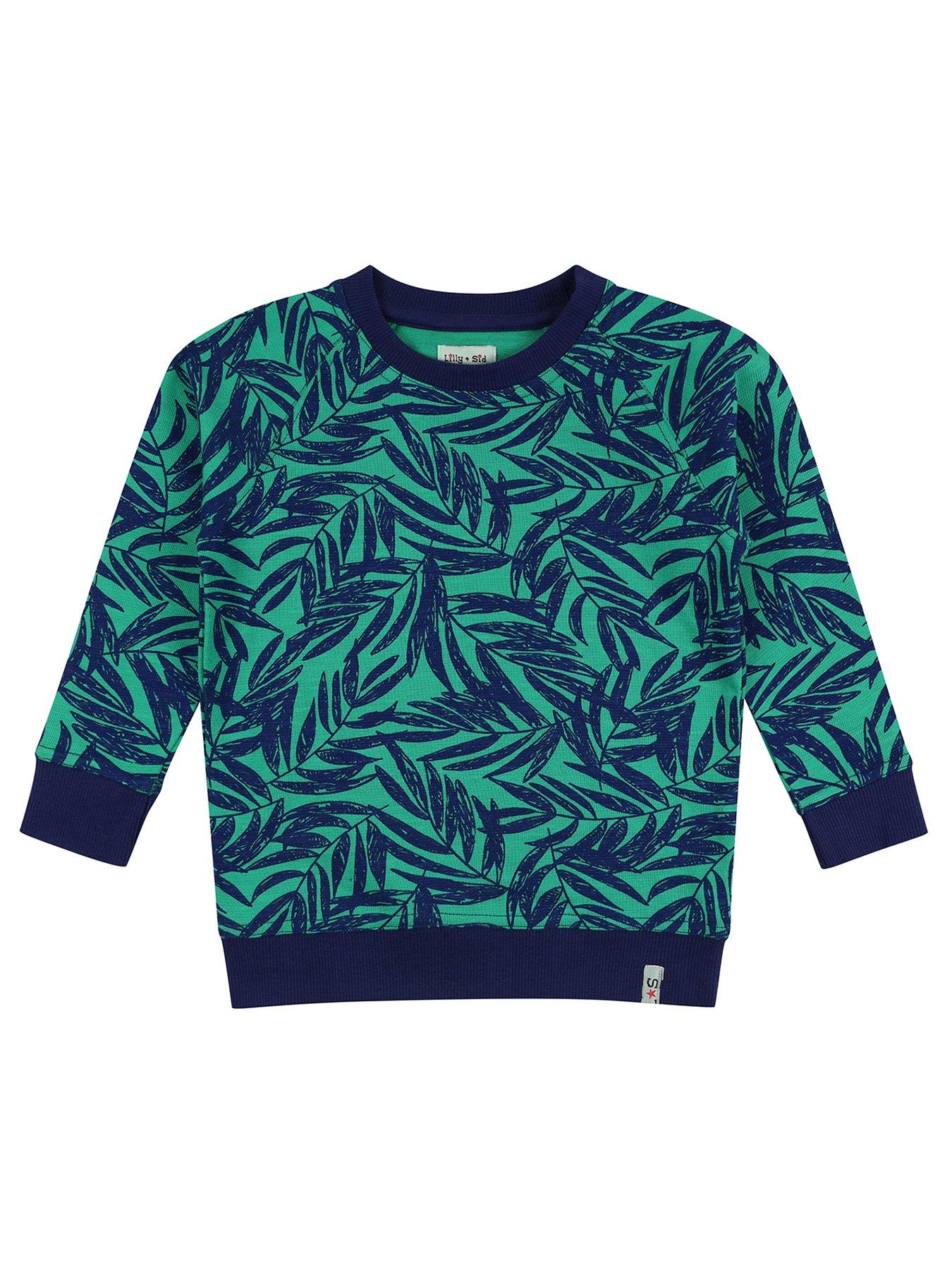 undefined Boys Palm Print Sweatshirt - Green