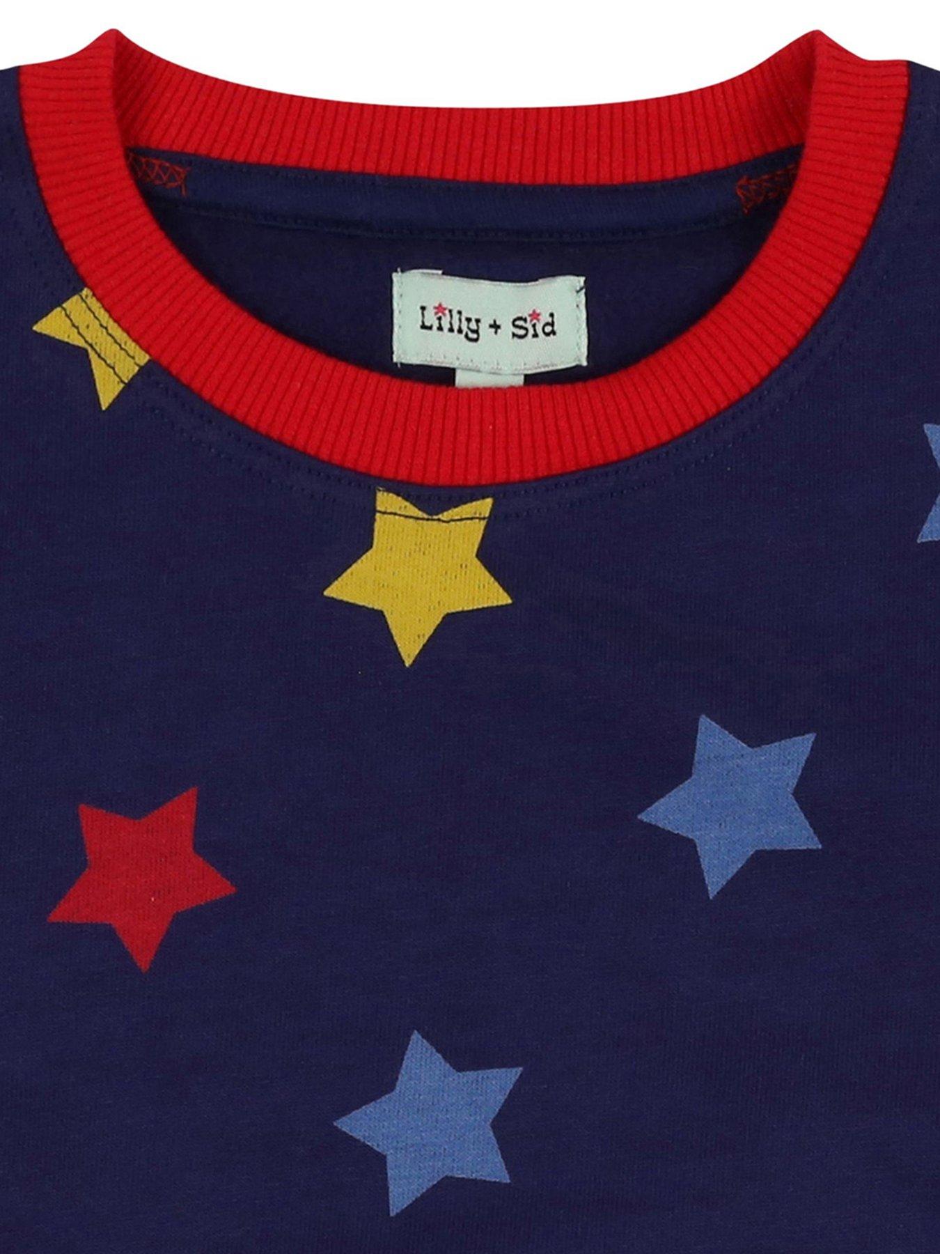 Image 2 of 2 of Lilly + Sid Boys Star Print Sweatshirt - Navy