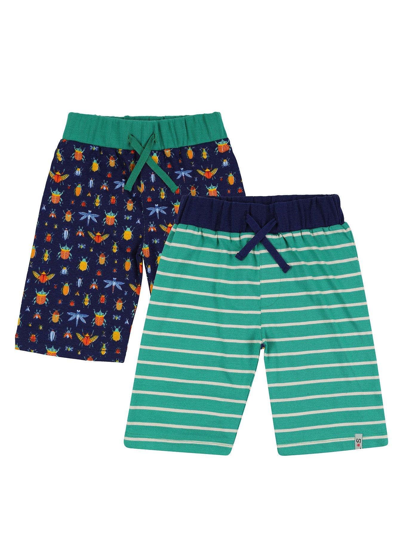 Image 1 of 1 of Lilly + Sid Boys 2 Pack Bugs And Stripe Print Shorts - Multi