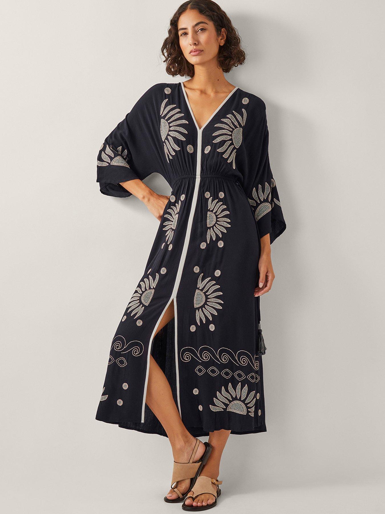 undefined Sophia Maxi Kaftan - Black