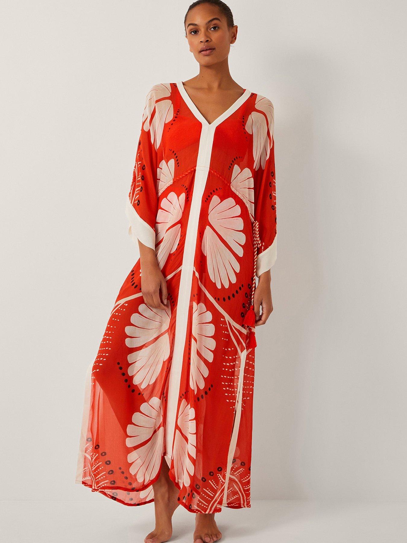 undefined Nara Printed Kaftan - Rust - Orange