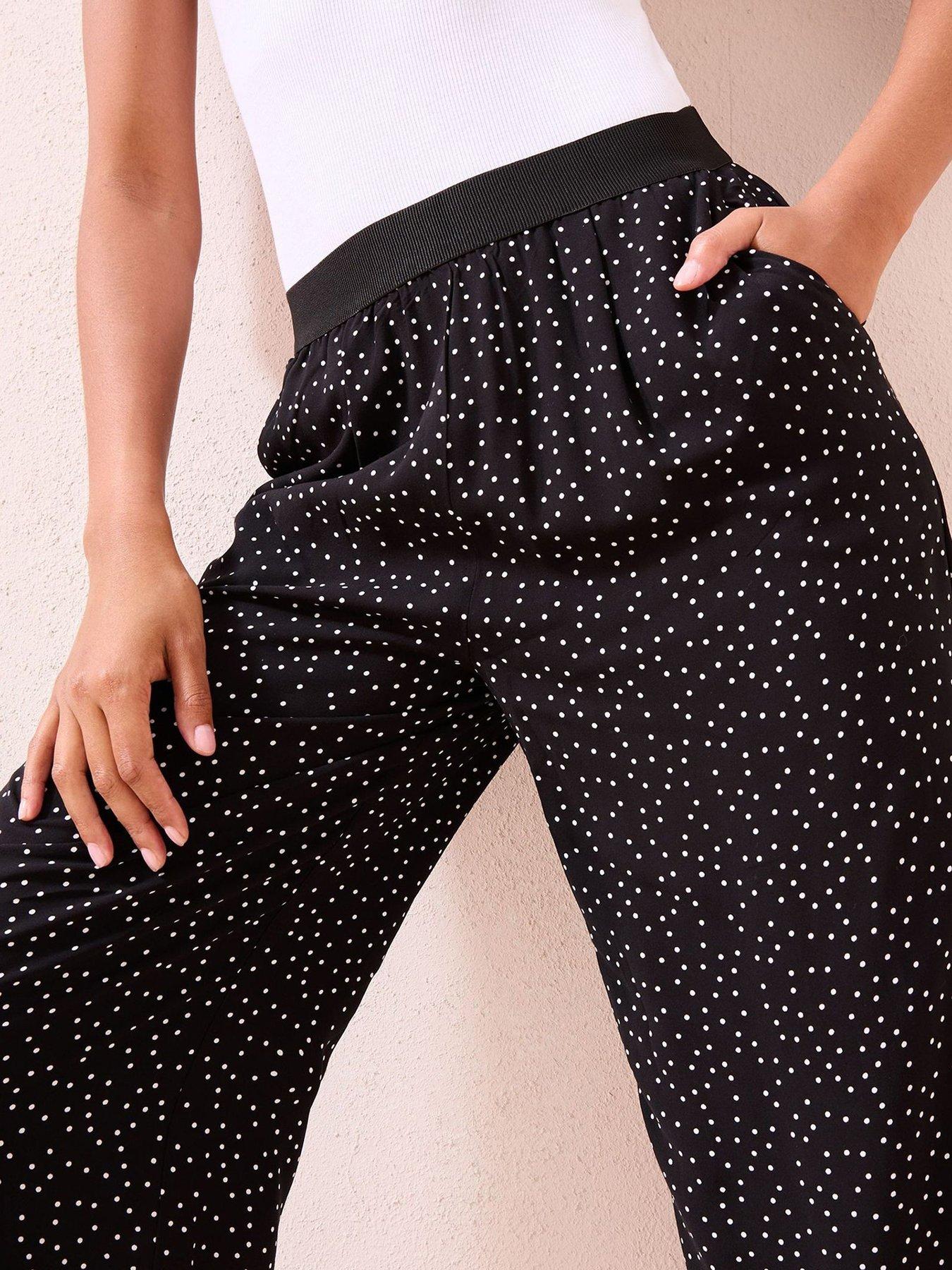 Image 3 of 4 of Friends Like These Spot Elasticated Waist Trousers - Black