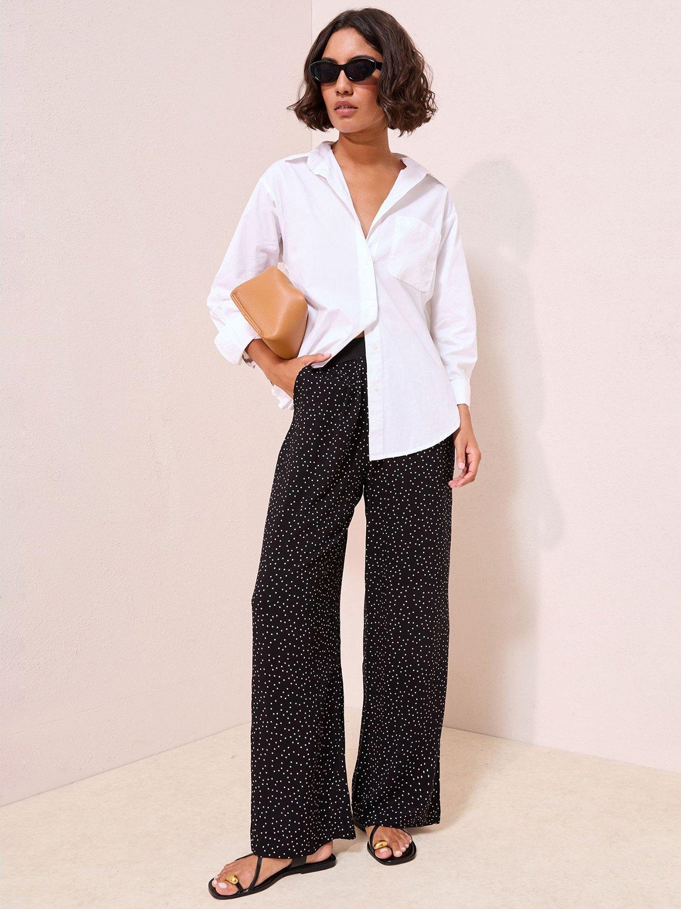 Image 4 of 4 of Friends Like These Spot Elasticated Waist Trousers - Black
