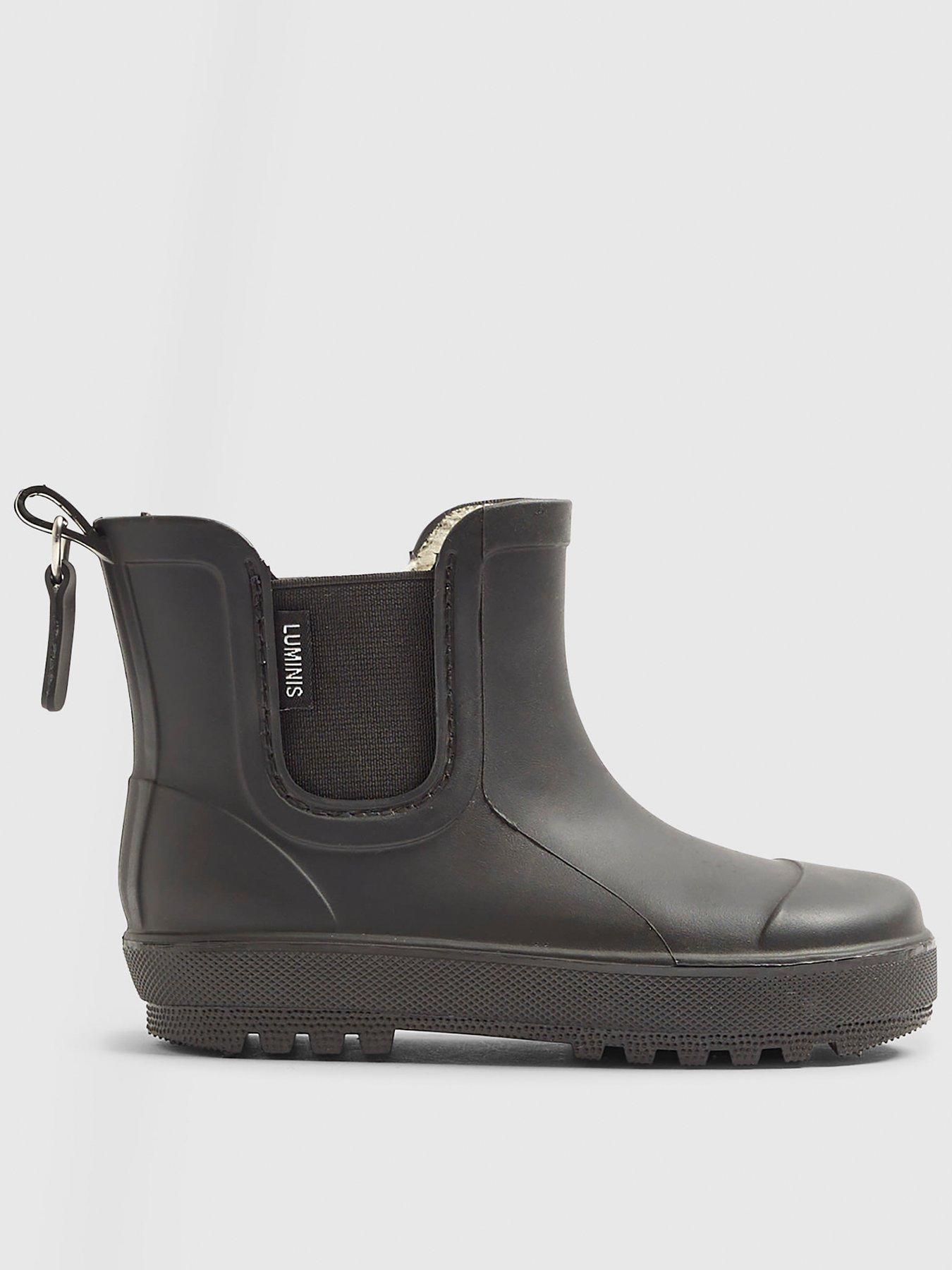 River Island Mini Boys Borg Lined Welly Boots - Black