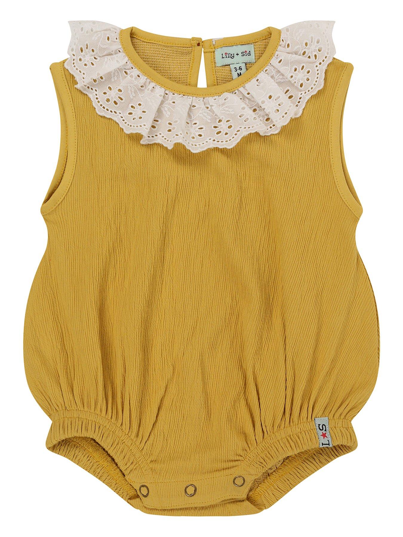 lilly-sid-baby-girls-plain-romper-yellow