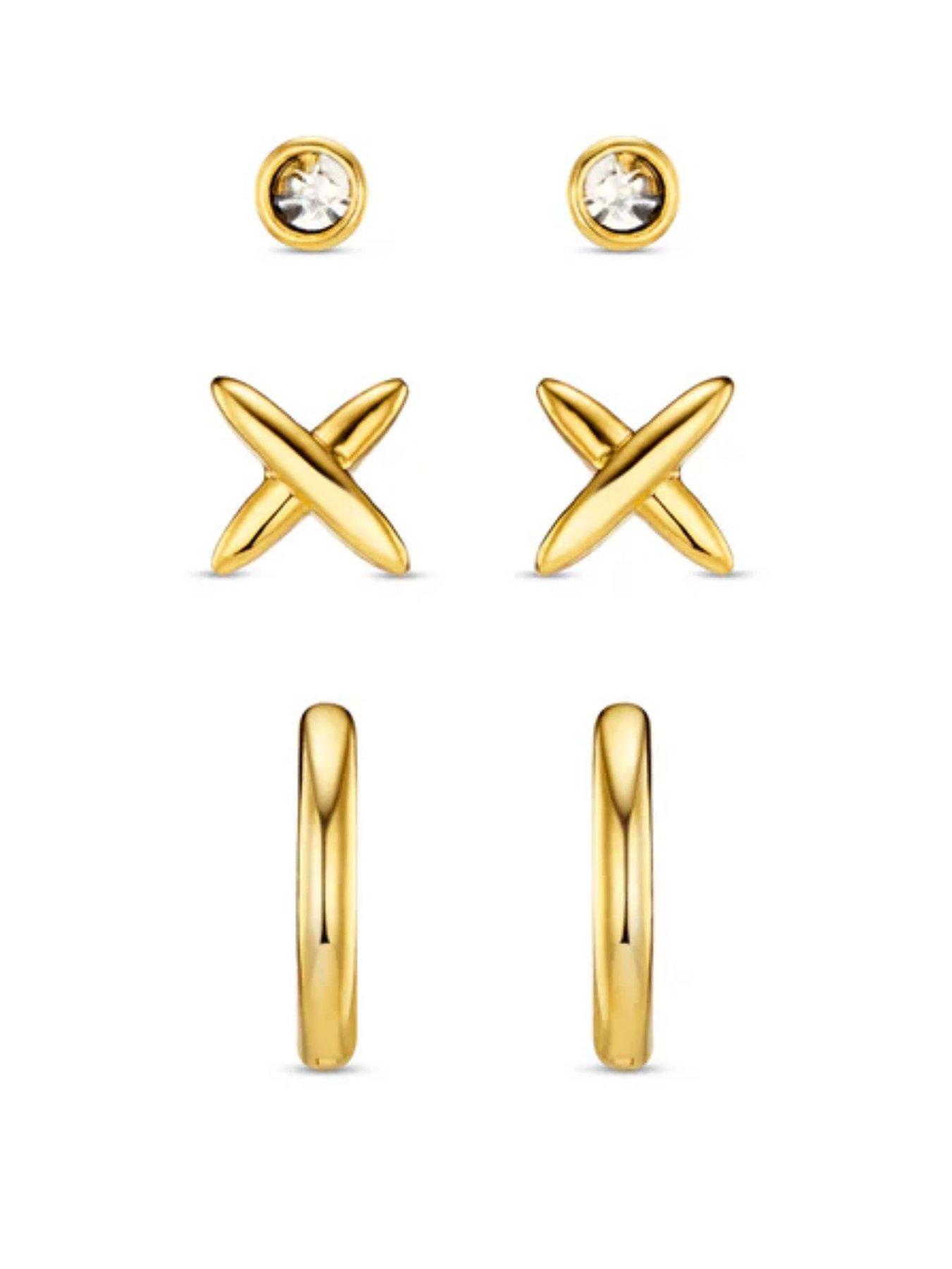 undefined Polished Cross & Micro Hoop 6 Pack
