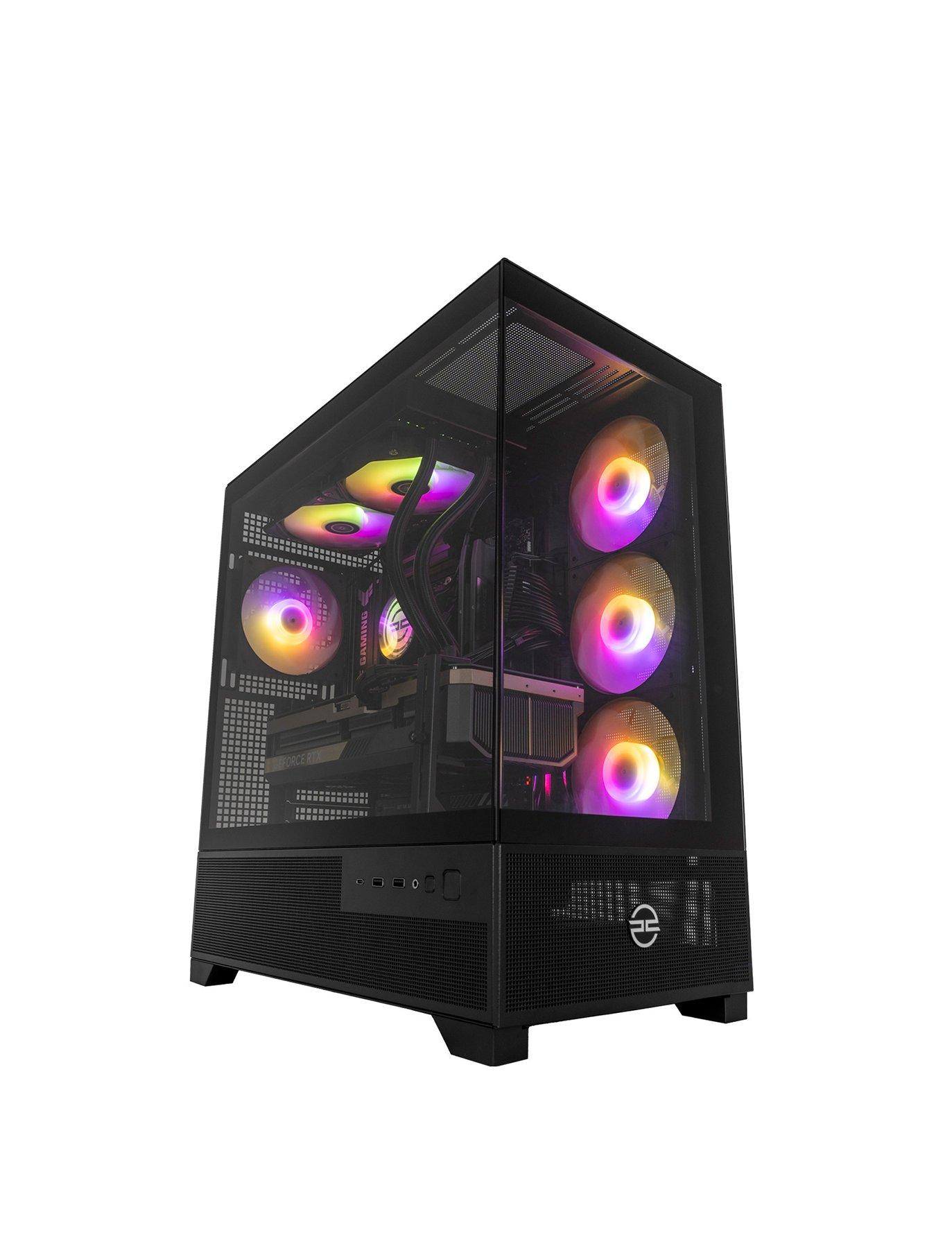 PCSpecialist Fusion 80 Gaming Desktop - GeForce RTX 5090, AMD Ryzen 9, 64GB RAM, 4TB SSD - Black
