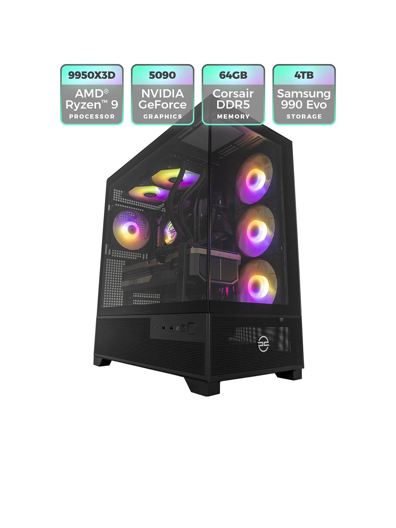 Image 2 of 8 of PCSpecialist Fusion 80 Gaming Desktop -&nbsp;GeForce RTX 5090,&nbsp;AMD Ryzen 9,&nbsp;64GB RAM,&nbsp;4TB SSD -&nbsp;Black