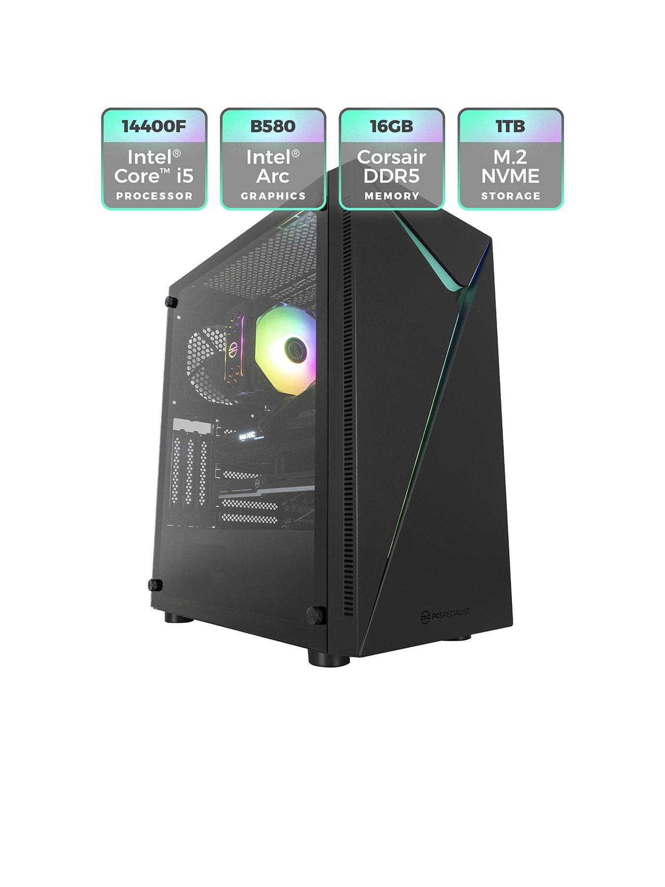 Image 2 of 8 of PCSpecialist Cypher 10 Gaming Desktop -&nbsp;12GB INTEL ARC B580,&nbsp;Intel Core i5,&nbsp;16GB RAM,&nbsp;1TB SSD -&nbsp;Black