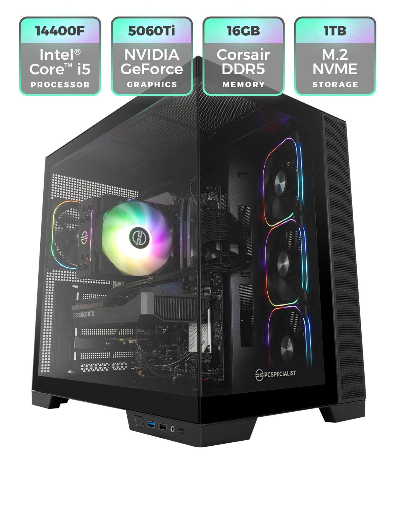 Image 2 of 8 of PCSpecialist Cypher 20 Gaming Desktop -&nbsp;GeForce RTX 5060 Ti,&nbsp;Intel Core i5,&nbsp;16GB RAM, 1TB SSD -&nbsp;Black