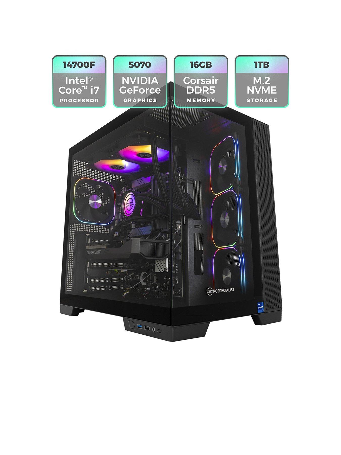 Image 2 of 8 of PCSpecialist Cypher 30 Gaming Desktop - GeForce RTX 5070,&nbsp;Intel Core i7,&nbsp;16GB RAM,&nbsp;1TB SSD - Black