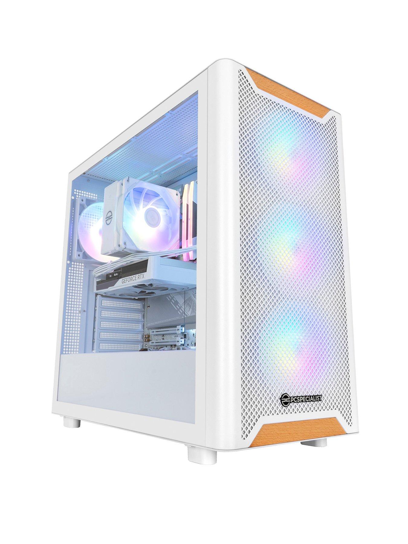 PCSpecialist Fusion Lumin 10 Gaming Desktop - GeForce RTX 5060, AMD Ryzen 5, 32GB RAM, 1TB SSD - White