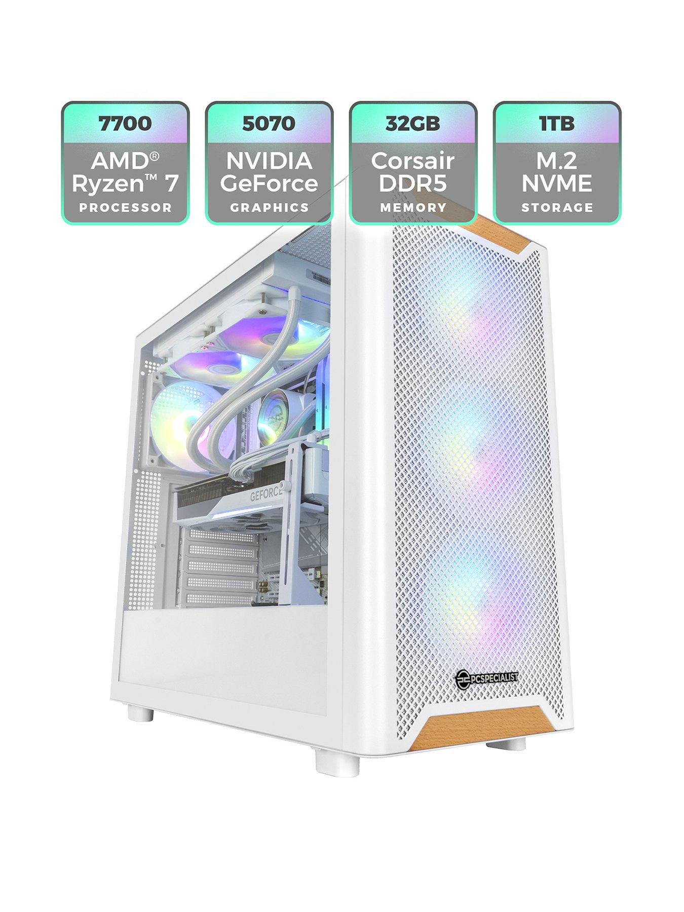 undefined Fusion Luna 30 GeForce RTX 5070 AMD Ryzen 7 32GB 1TB White