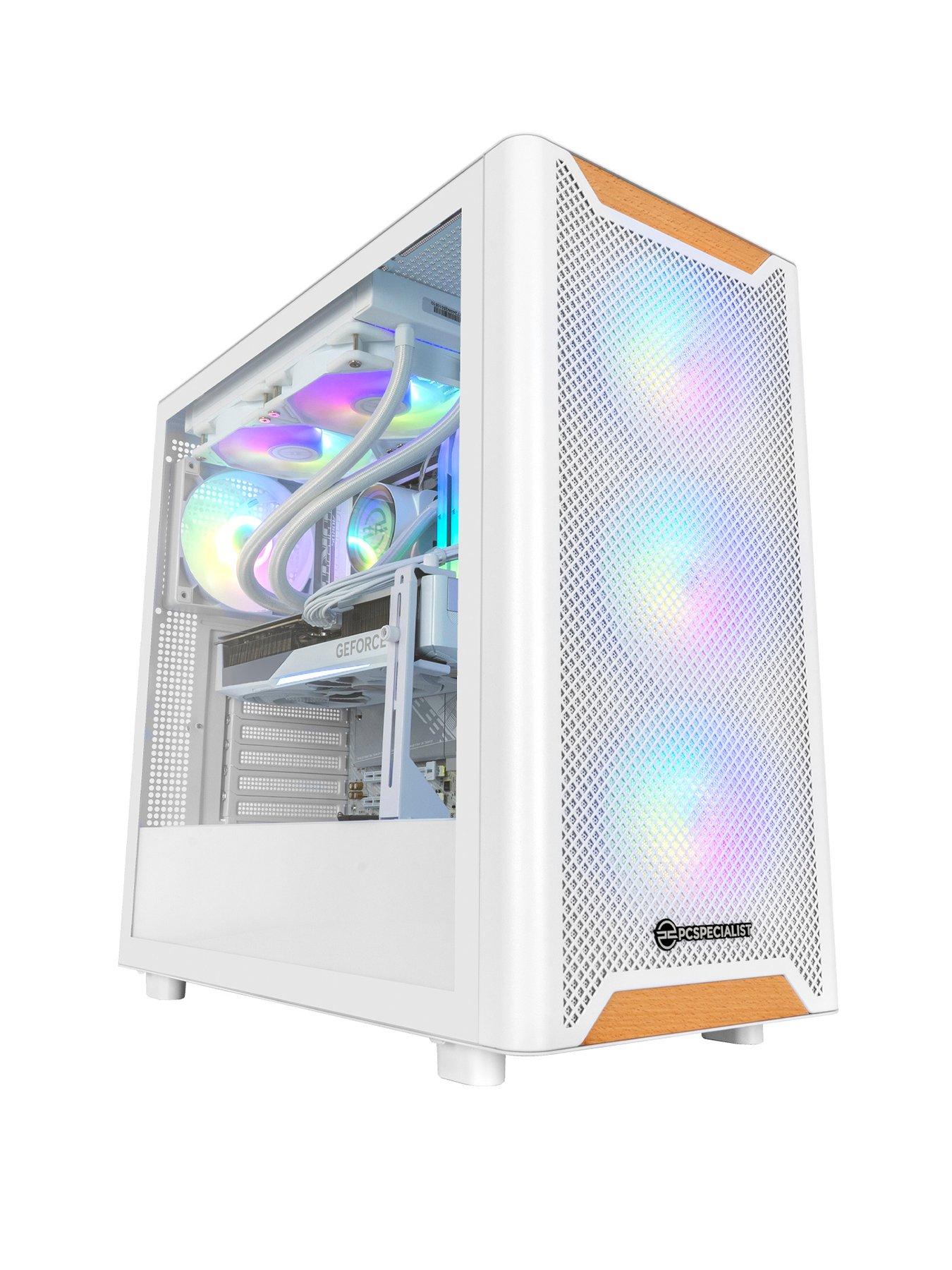 PCSpecialist Fusion Lumin 30 Gaming Desktop - GeForce RTX 5070, AMD Ryzen 7, 32GB RAM, 1TB SSD - White