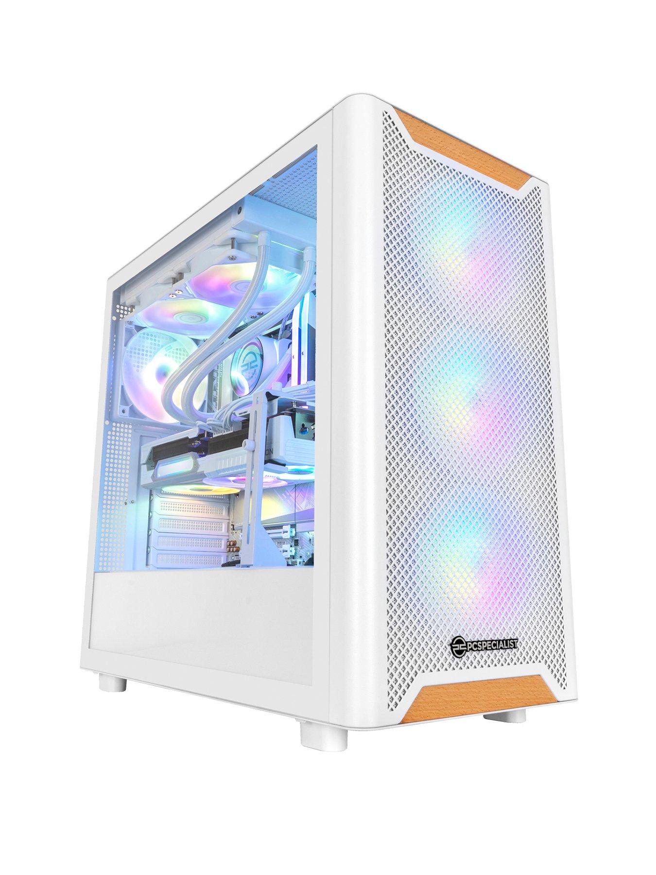 PCSpecialist Fusion Lumin 40 Gaming Desktop - AMD Radeon RX 9070 XT, AMD Ryzen 7, 32GB RAM, 2TB SSD - White