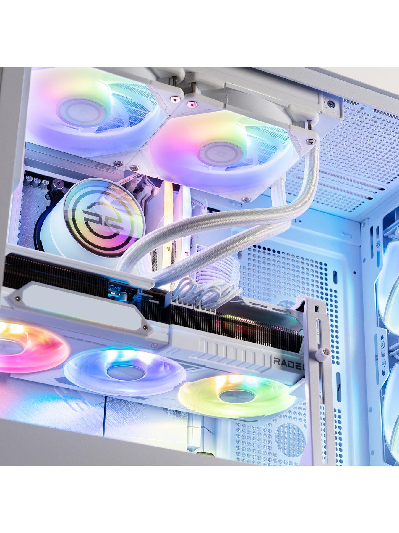 Image 4 of 8 of PCSpecialist Fusion Lumin 40 Gaming Desktop - AMD Radeon RX 9070 XT, AMD Ryzen 7, 32GB RAM, 2TB SSD - White