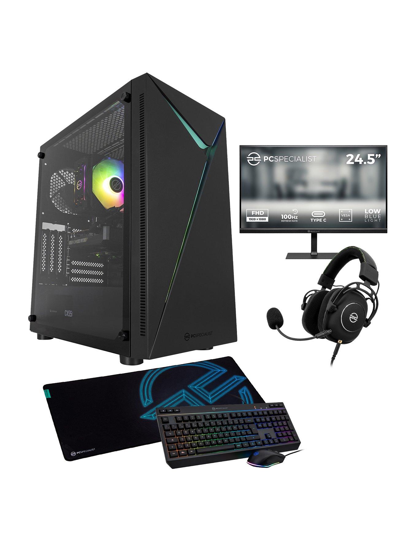 undefined Fusion 25 Gaming Desktop (RTX 5060, AMD Ryzen 5, 16GB RAM, 1TB SSD) with 24.5in Monitor, Headset, Keyboard, Mouse  &  Mat