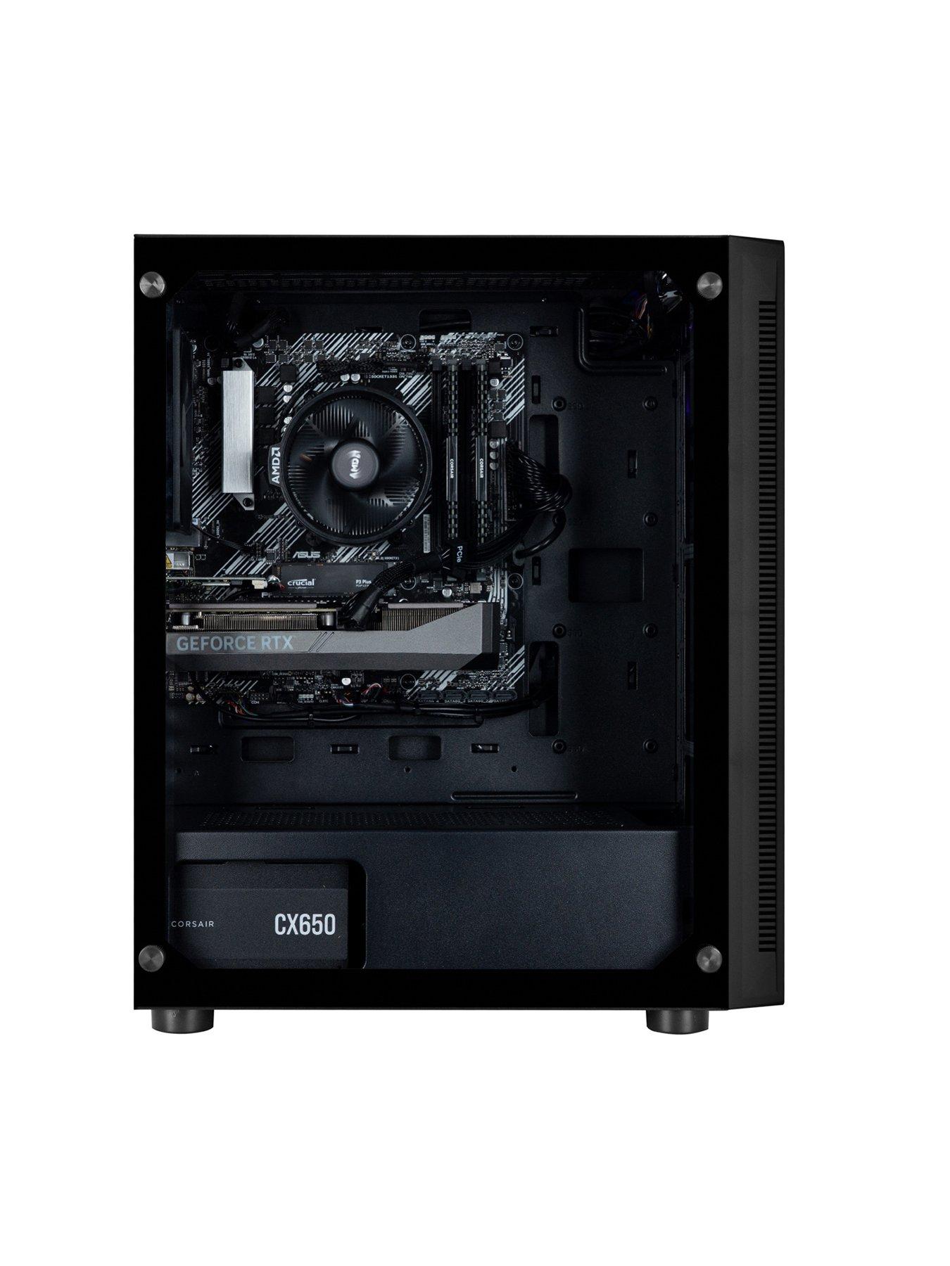 Image 2 of 7 of PCSpecialist Fusion 32 Gaming Desktop (RTX 5060 Ti,&nbsp;AMD Ryzen 5,&nbsp;16GB RAM,&nbsp;1TB SSD) with 24.5in FHD Monitor, Headset, Keyboard, Mouse and Mat