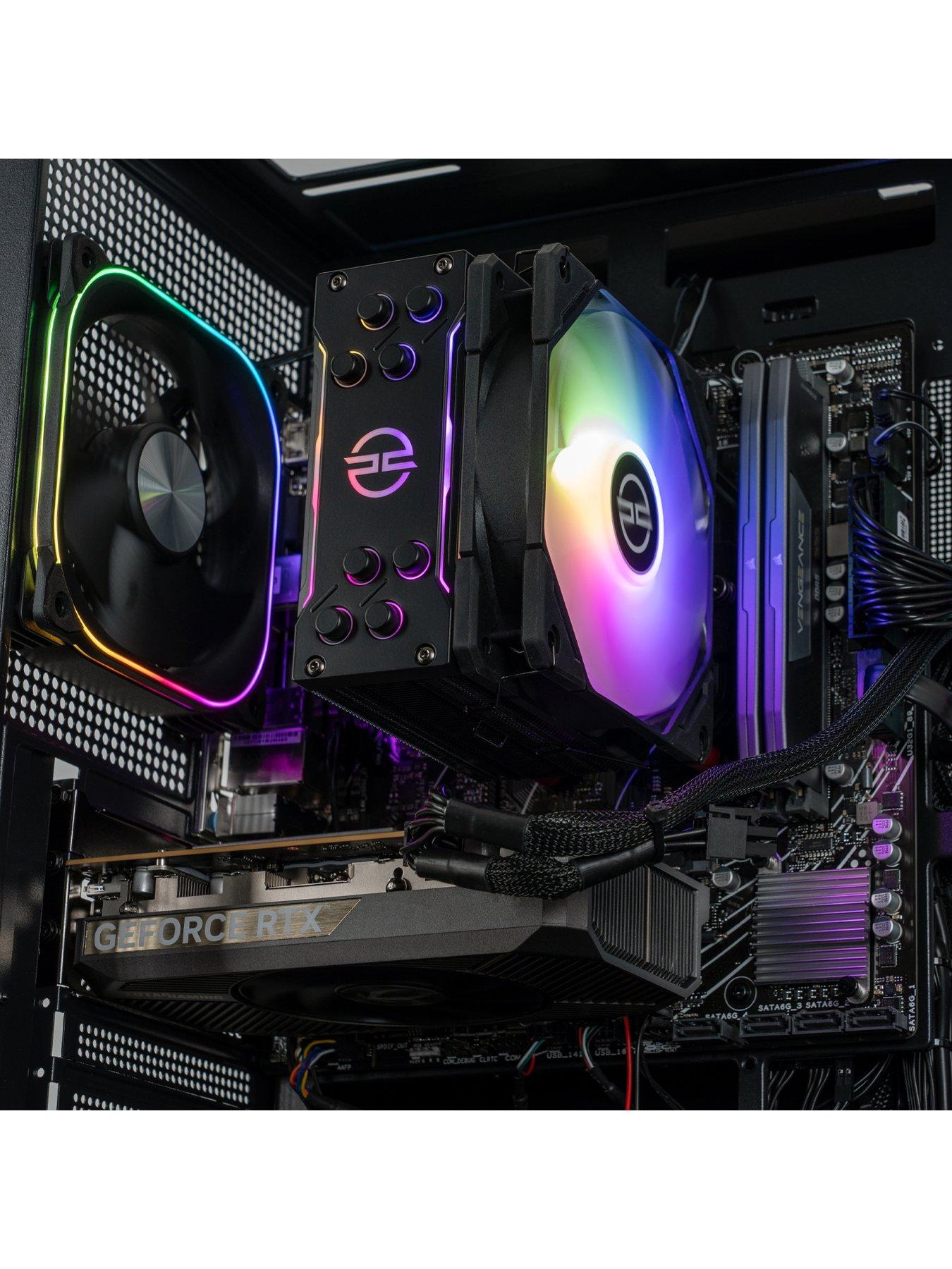 Image 4 of 8 of PCSpecialist Fusion 35 Gaming Desktop (GeForce RTX 5060 Ti,&nbsp;AMD Ryzen 5,&nbsp;16GB RAM, 1TB SSD) Bundle with 24.5in FHD Monitor, Headset, Keyboard, Mouse &amp; Mat