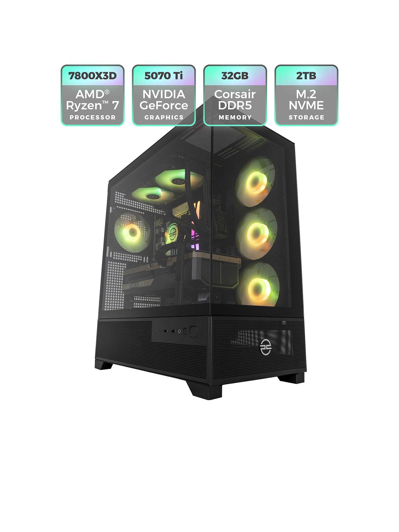 Image 2 of 8 of PCSpecialist Fusion 60 GeForce RTX 5070 Ti AMD Ryzen 7 32GB 2TB Black