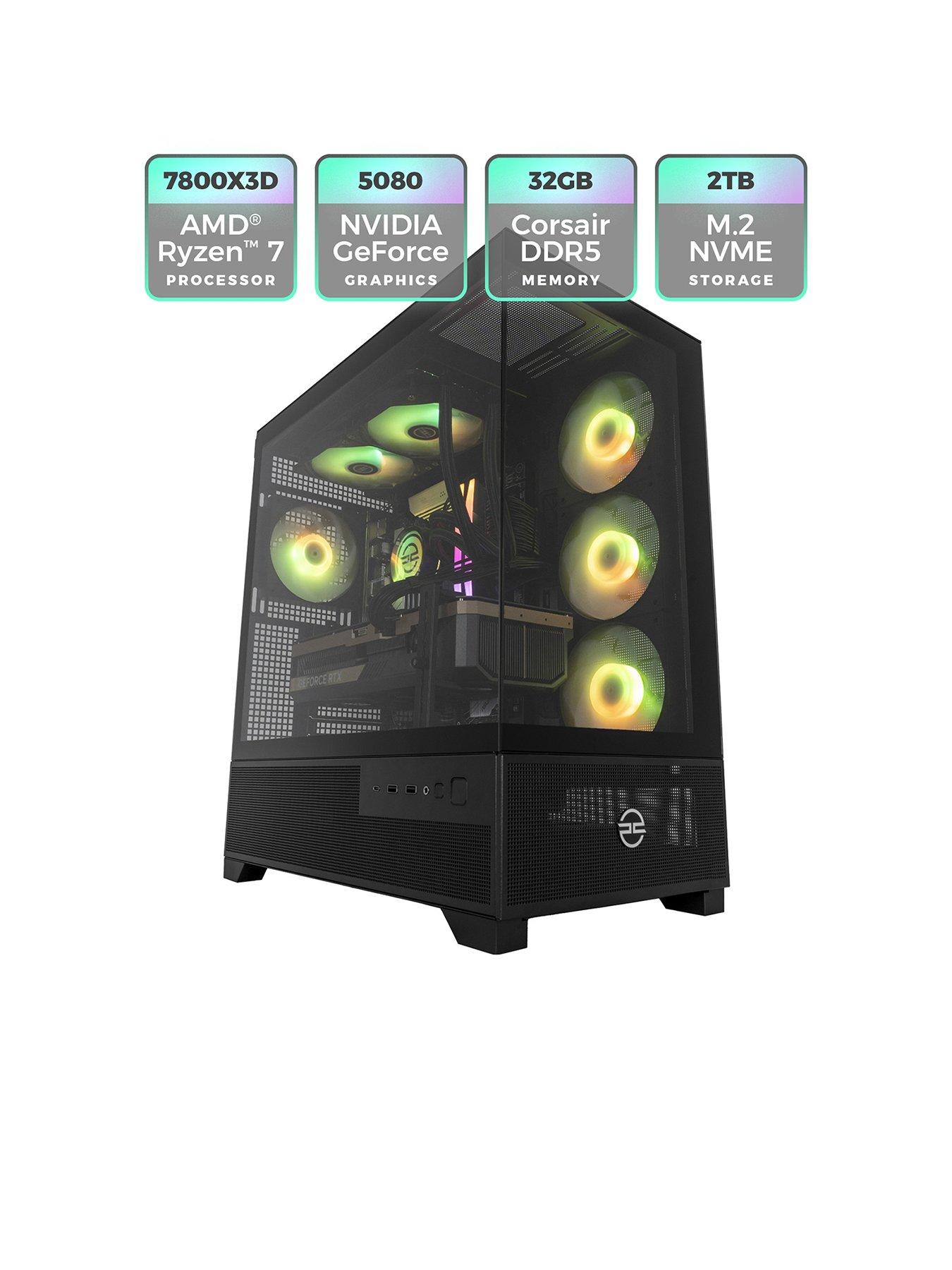 Image 2 of 8 of PCSpecialist Fusion 65 Gaming Desktop -&nbsp;GeForce RTX 5080,&nbsp;AMD Ryzen 7,&nbsp;32GB RAM,&nbsp;2TB SSD -&nbsp;Black