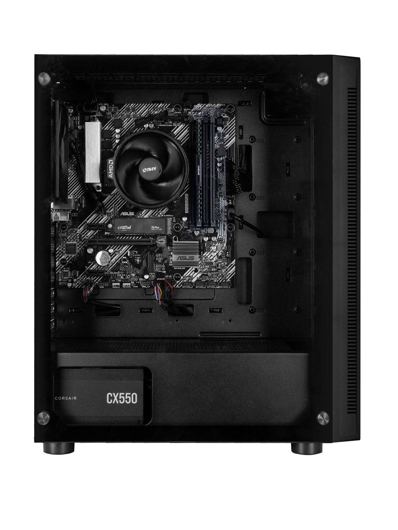 Image 2 of 7 of PCSpecialist Fusion 10 Gaming Desktop (AMD Ryzen 5, 8GB RAM, 512GB SSD) with&nbsp;24.5in Monitor, Headset, Keyboard, Mouse &amp; Mat