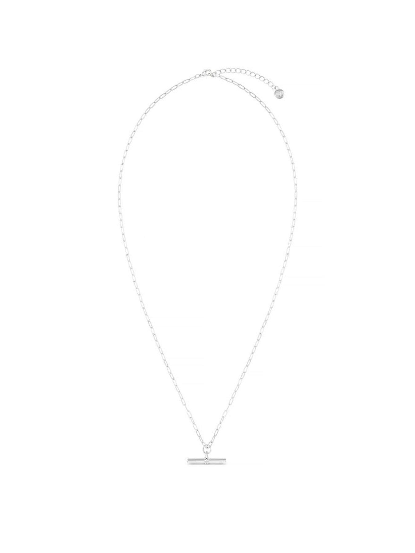 Image 1 of 4 of Orelia Chunky T-Bar Mid Length Necklace