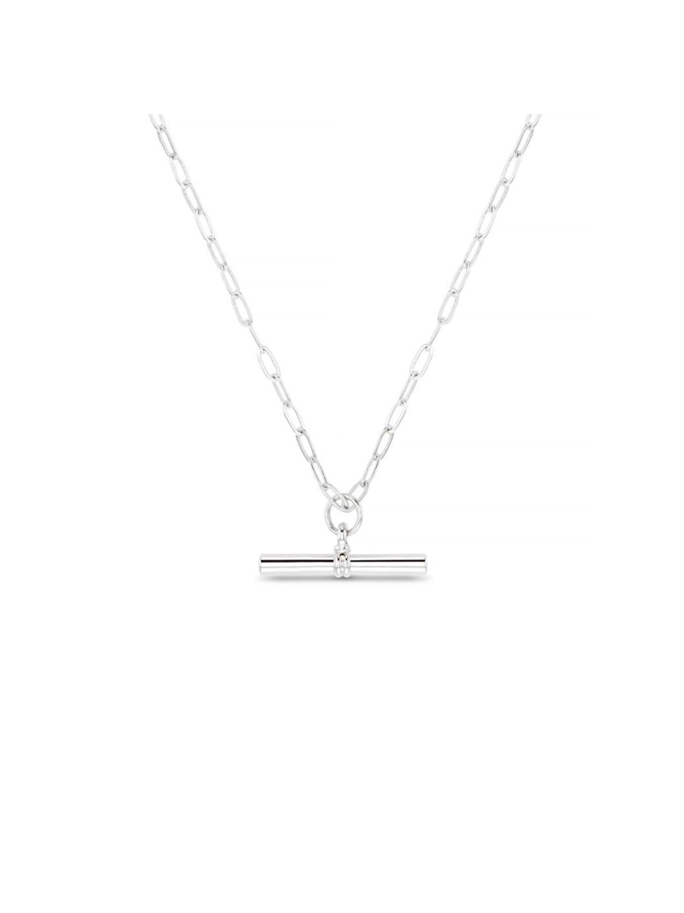 Image 2 of 4 of Orelia Chunky T-Bar Mid Length Necklace