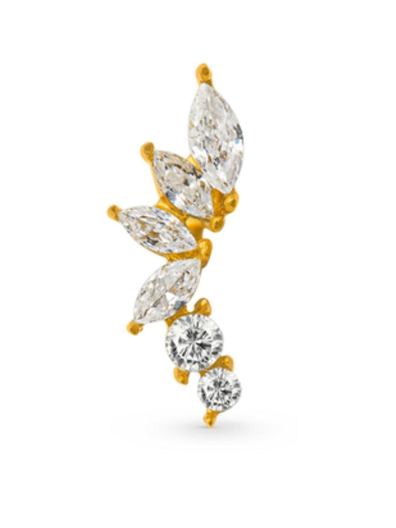 Orelia Curved Crystal Cluster Barbell