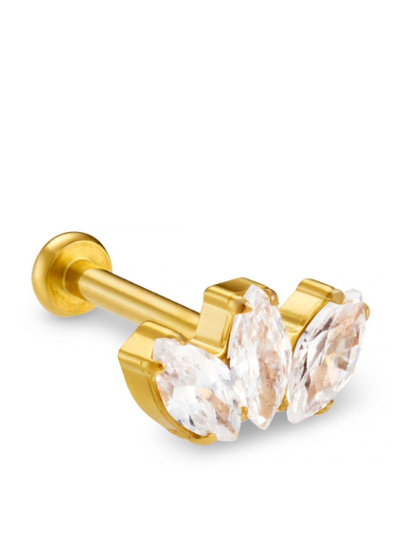 Orelia Marquise Fan Cubic Zirconia Labret
