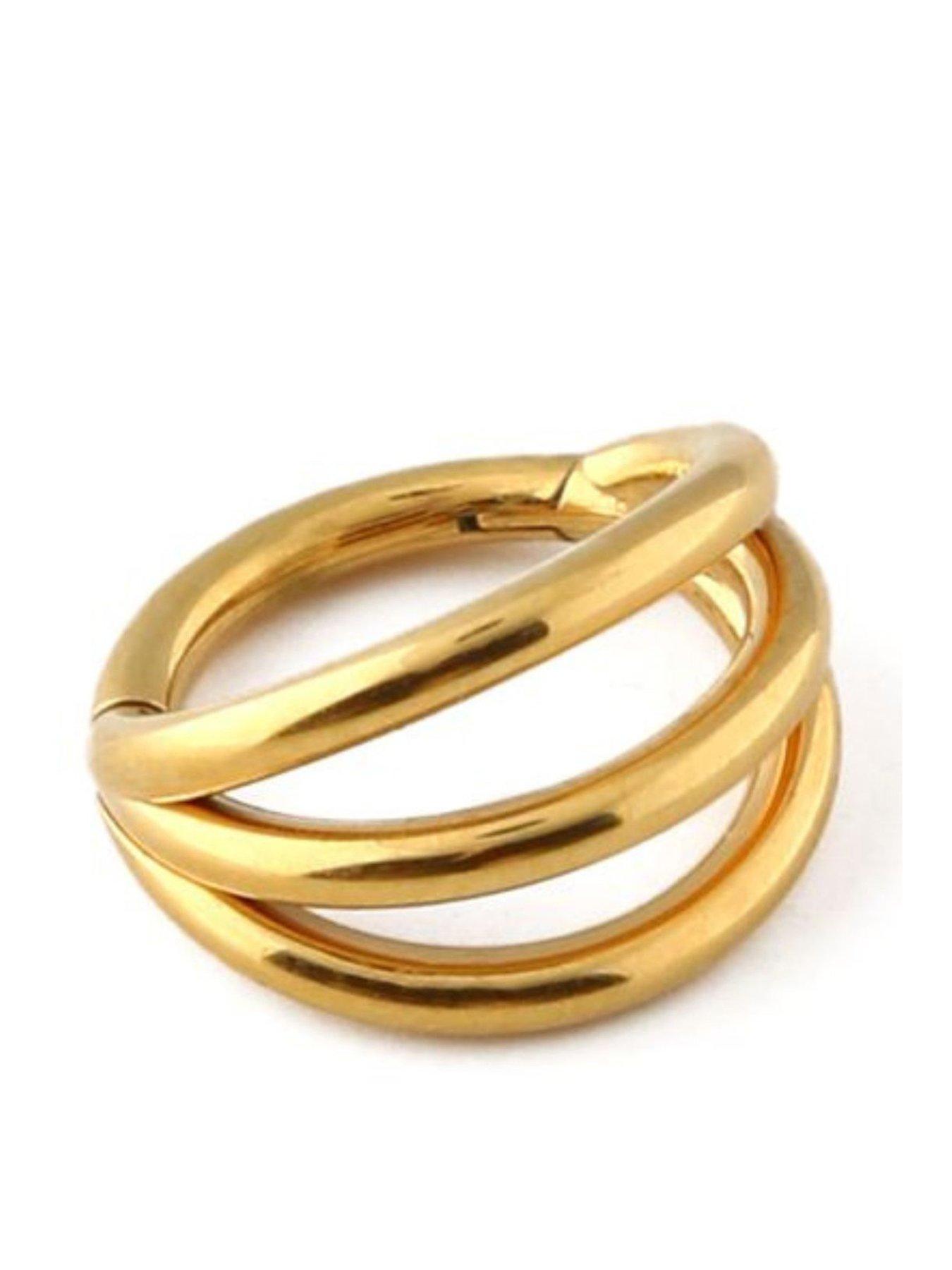 Orelia Triple Metal Clicker Hoop