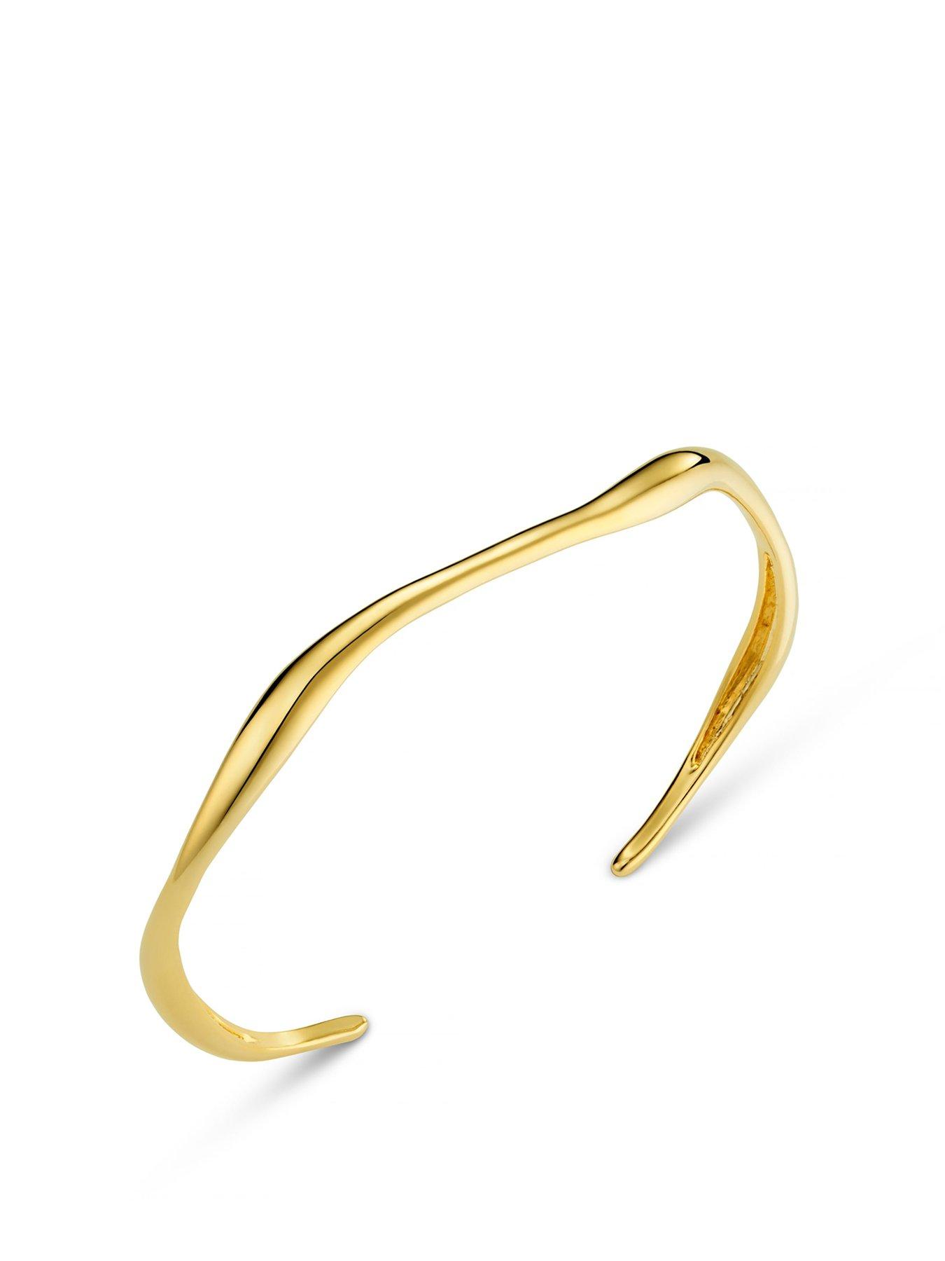 Orelia Fine Wave Bangle - Gold