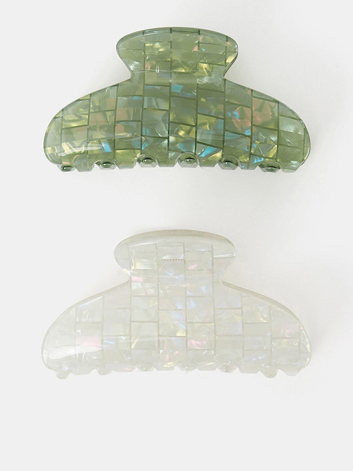 undefined 2-pack Iridescent Tile Resin Claw Clips - Multi