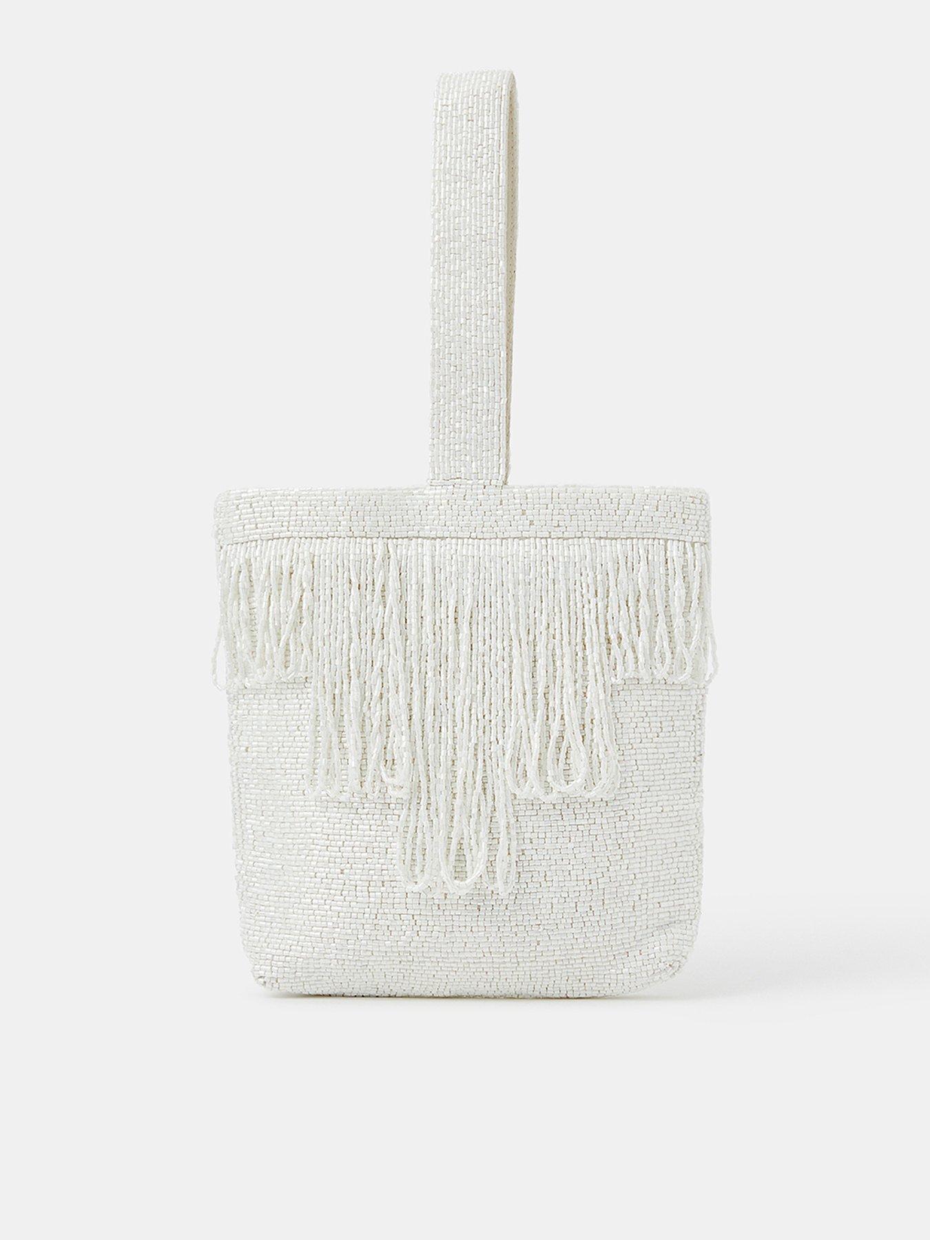 undefined Bridal Beaded Fringe Bag - Cream